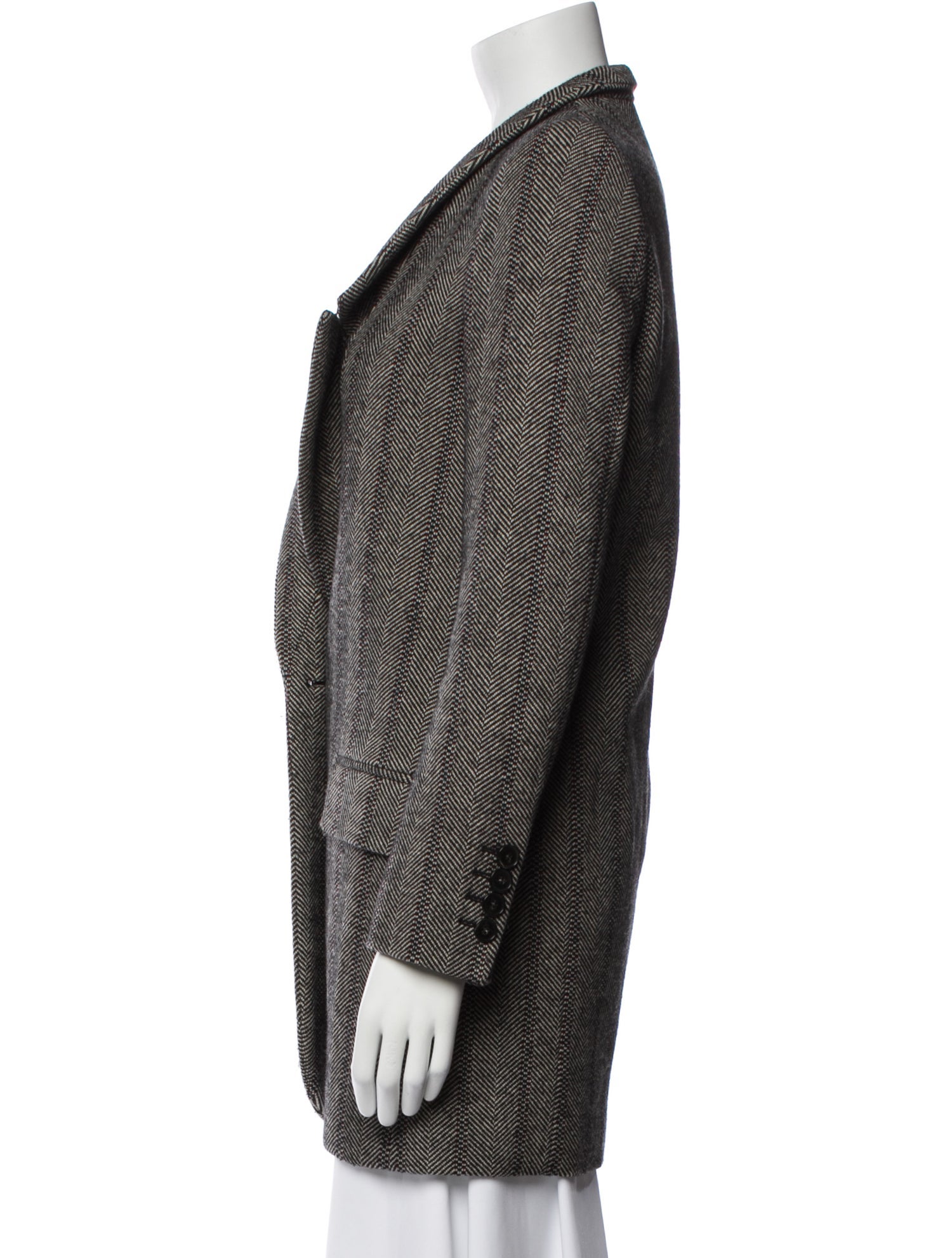 Stella McCartney Wool Plaid Print Coat