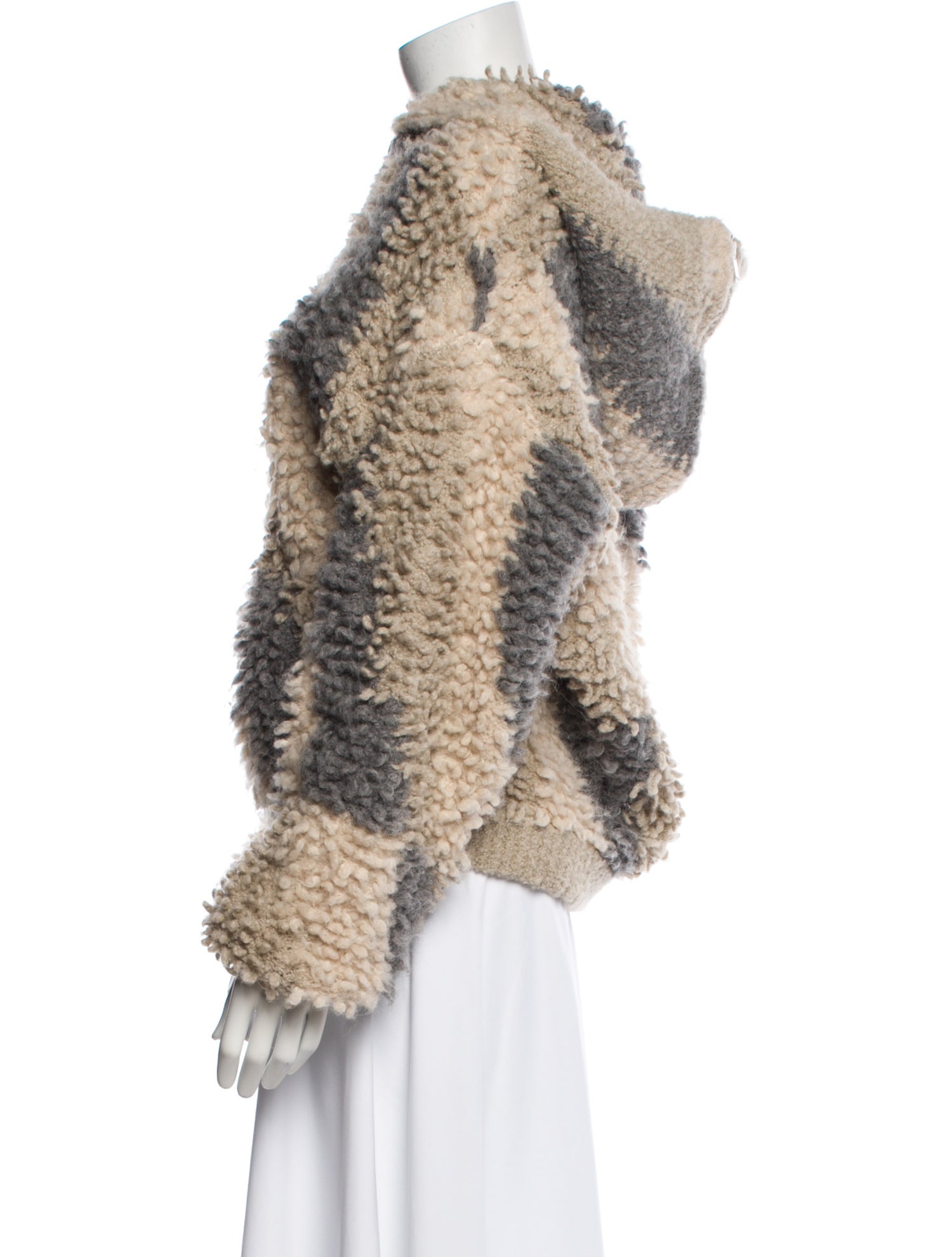 Stella McCartney Alpaca Printed Faux Fur Jacket