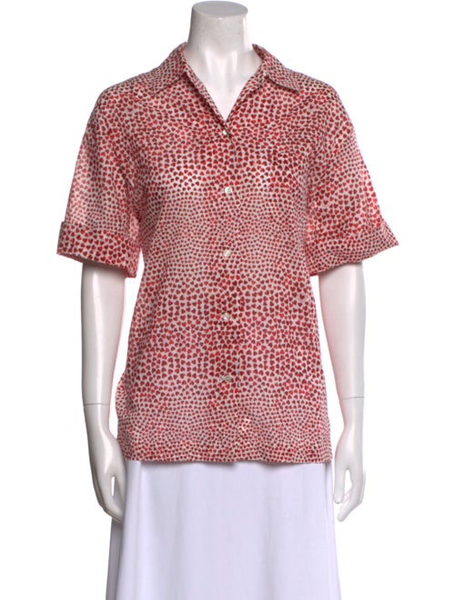 Stella McCartney Printed Short Sleeve Button-Up Top