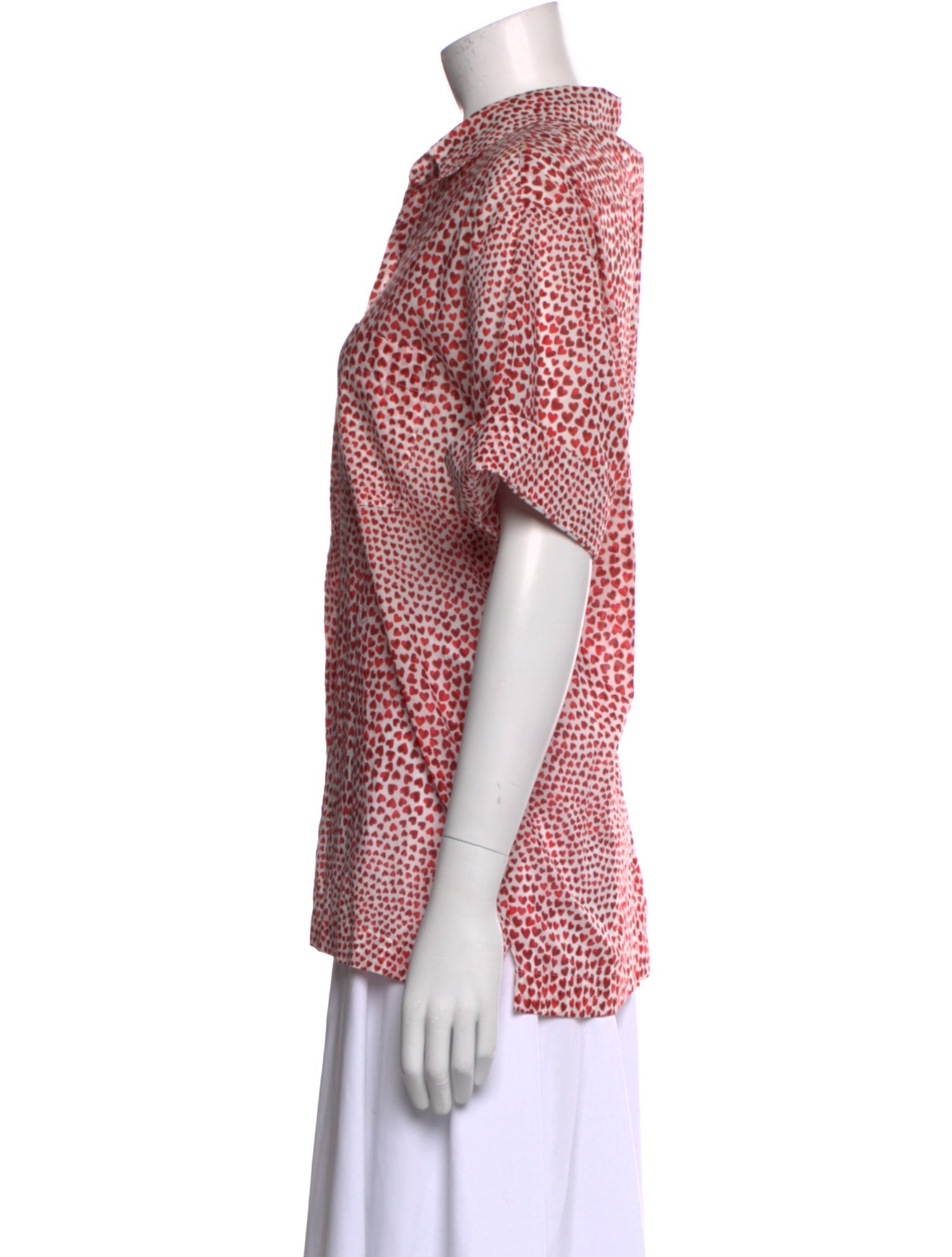 Stella McCartney Printed Short Sleeve Button-Up Top