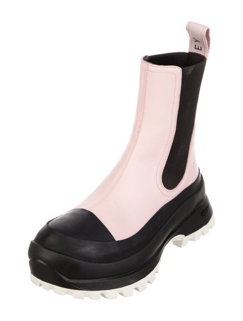 Stella McCartney Vegetarian Leather Colorblock Pattern Chelsea Boots