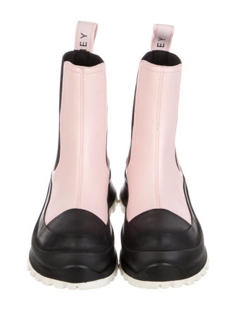 Stella McCartney Vegetarian Leather Colorblock Pattern Chelsea Boots