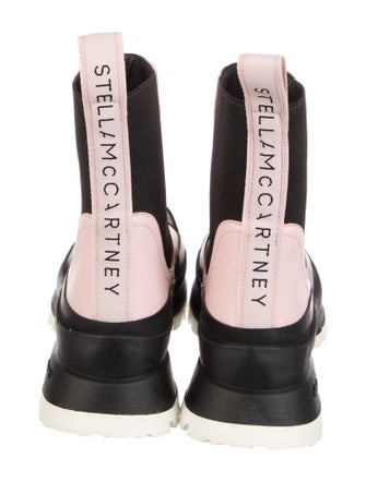 Stella McCartney Vegetarian Leather Colorblock Pattern Chelsea Boots