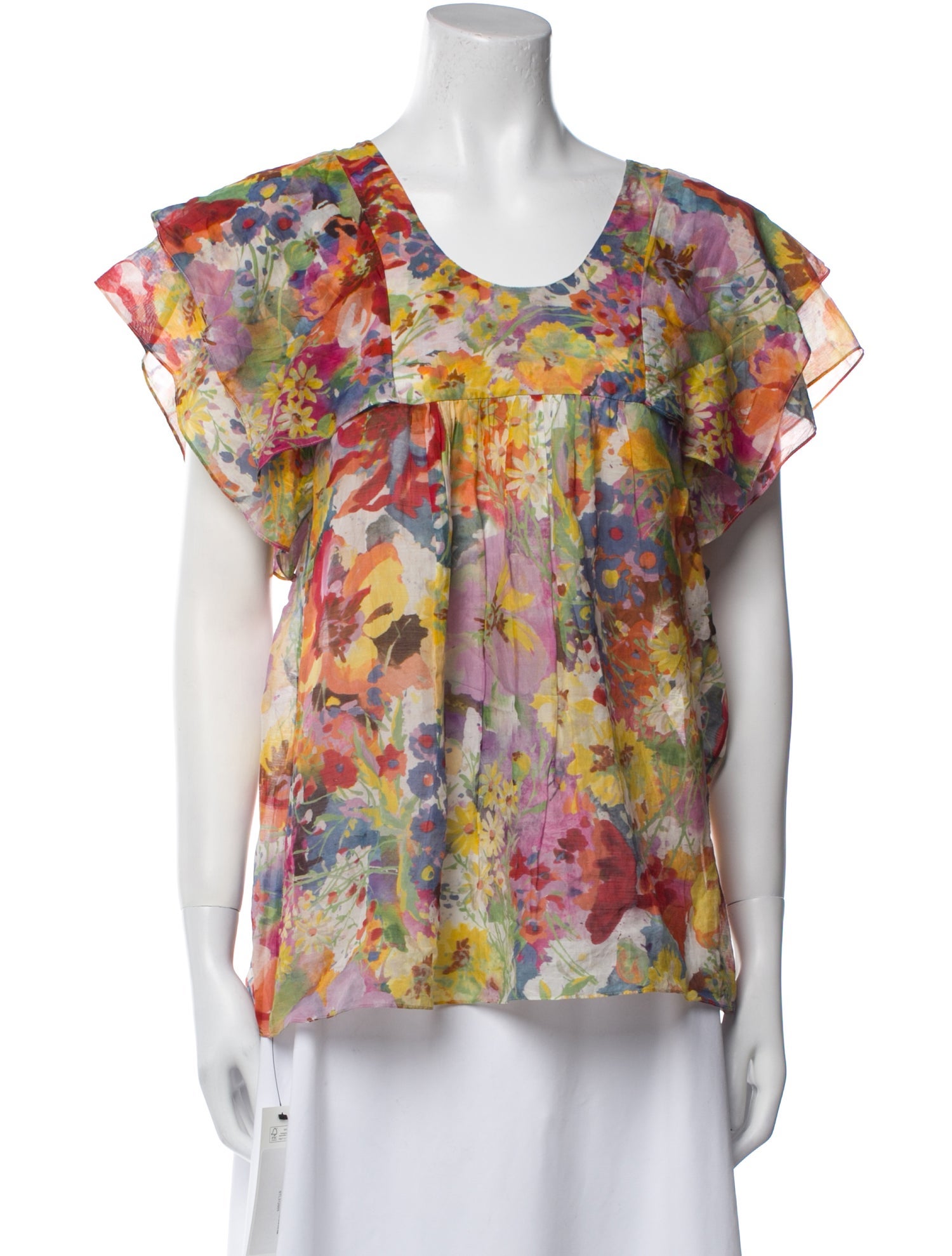 Stella McCartney Floral Print Scoop Neck Blouse