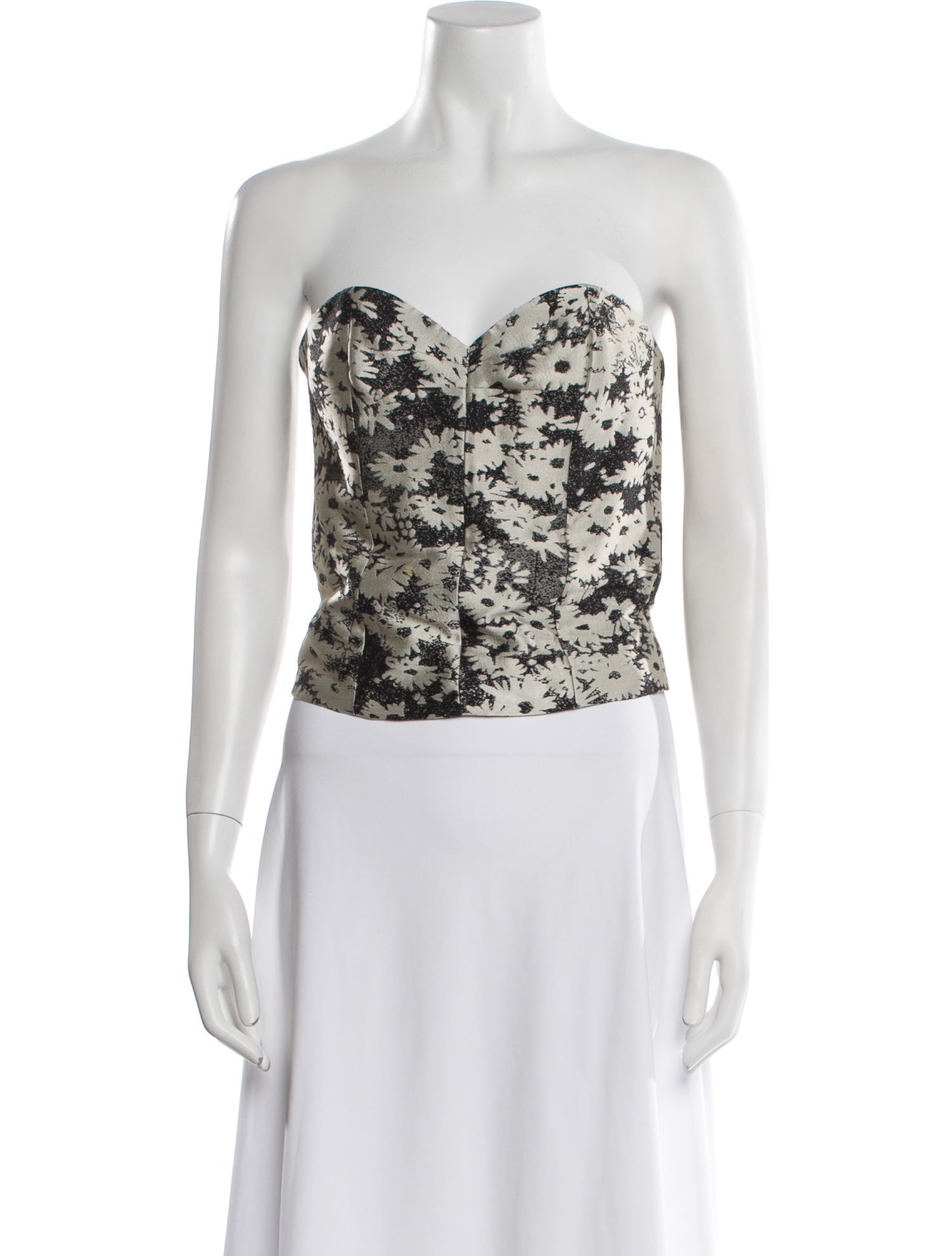 Stella McCartney Floral Print Strapless Crop Top