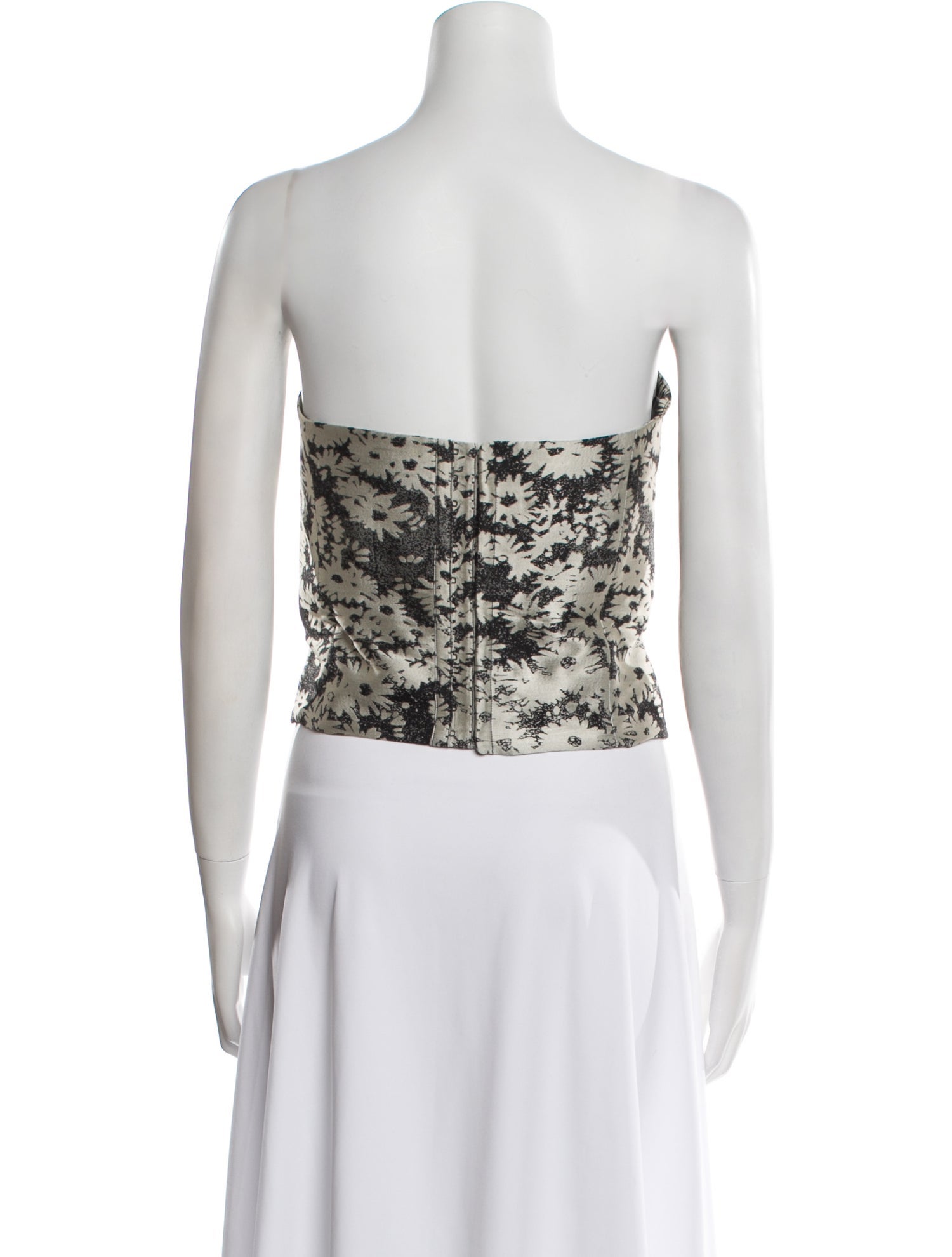 stella satin strapless floral dress Alice + Olivia