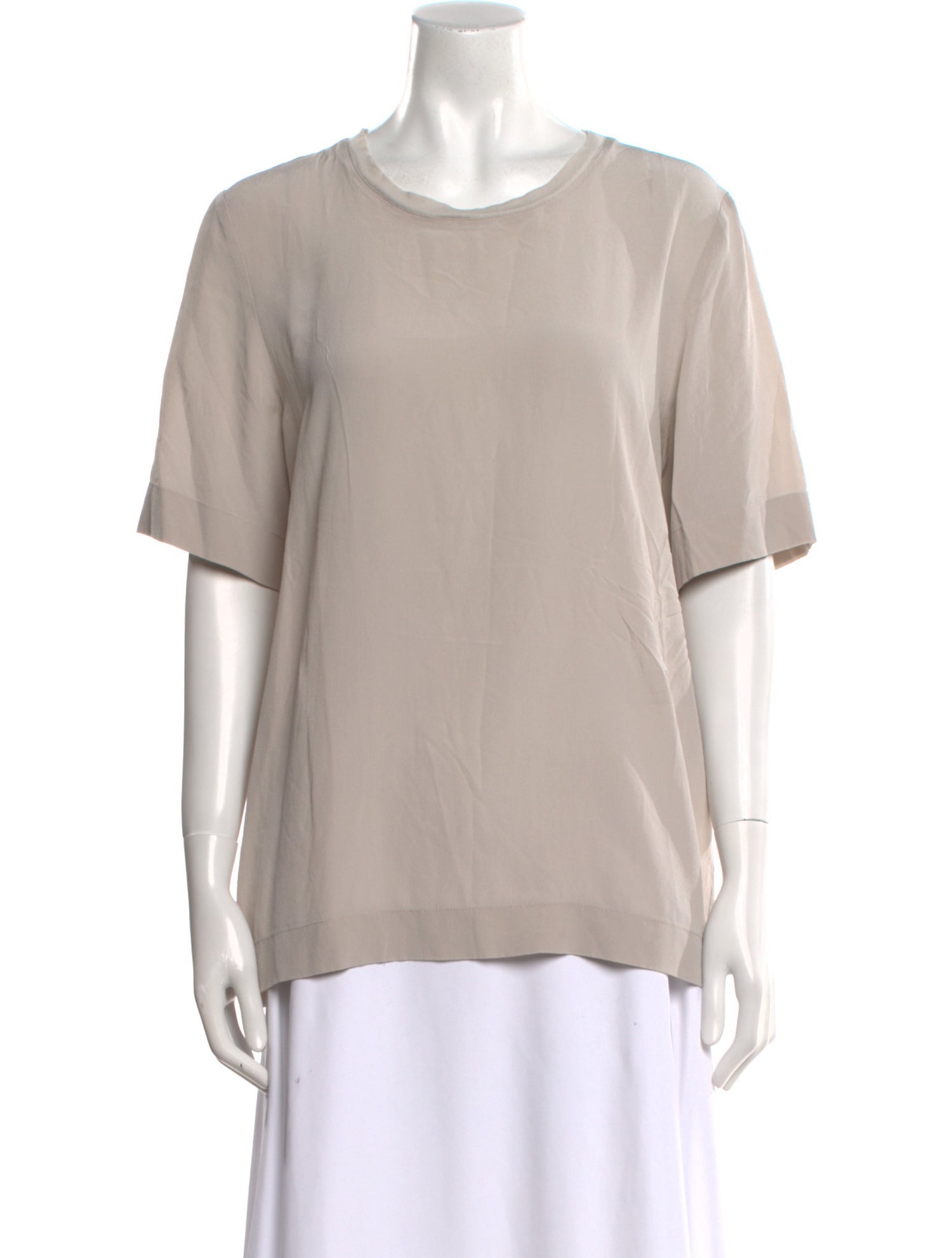 Stella McCartney Silk Scoop Neck T-Shirt