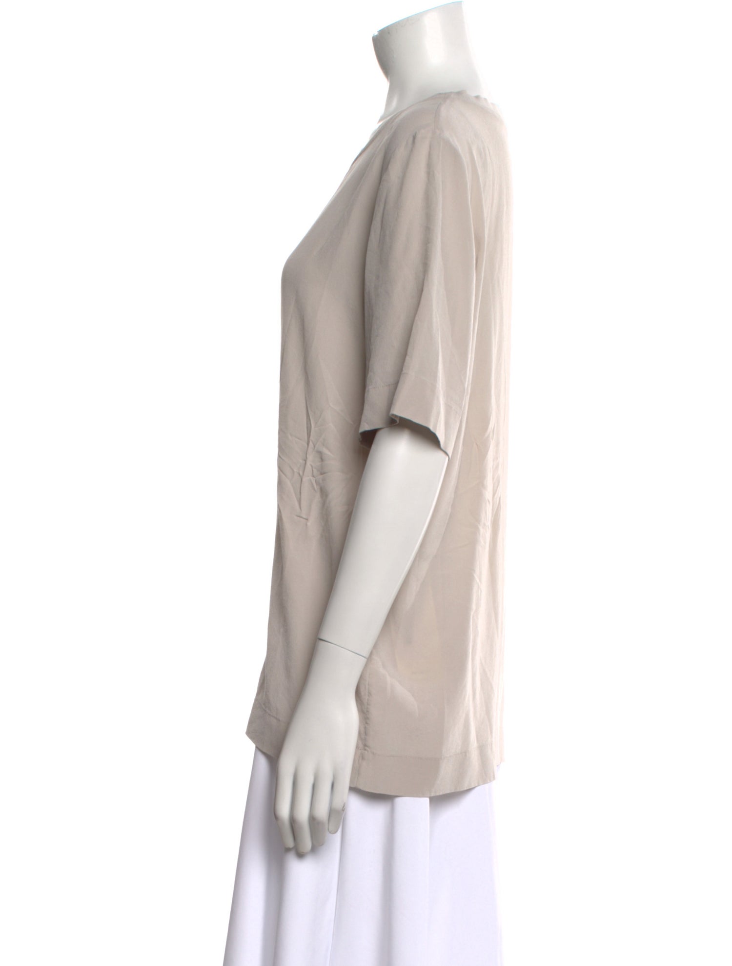 Stella McCartney Silk Scoop Neck T-Shirt