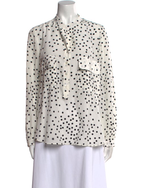 Stella McCartney Silk Polka Dot Print Button-Up Top