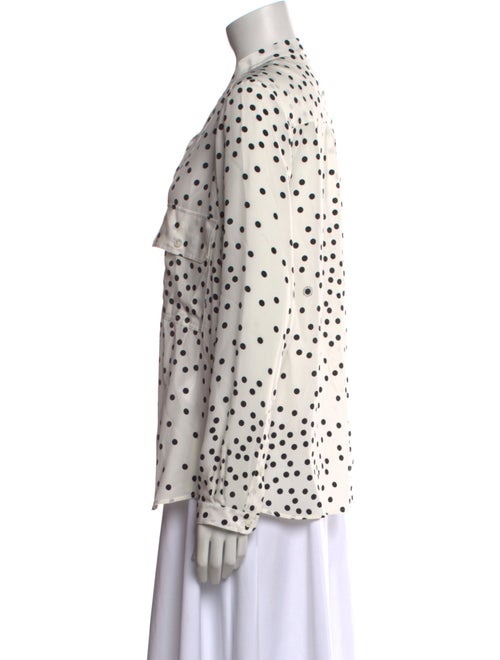 Stella McCartney Silk Polka Dot Print Button-Up Top