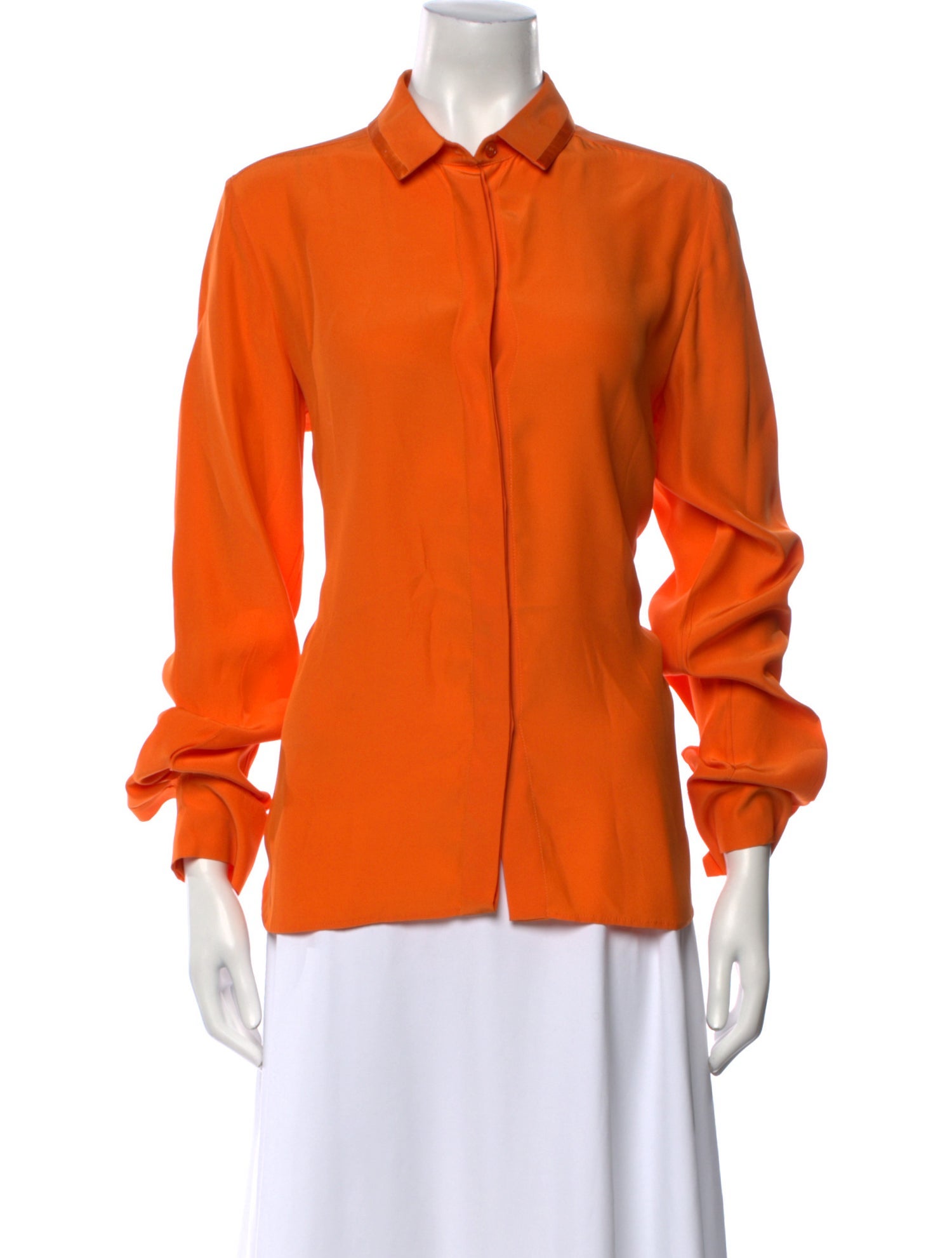 Stella McCartney Silk Three-Quarter Sleeve Button-Up Top