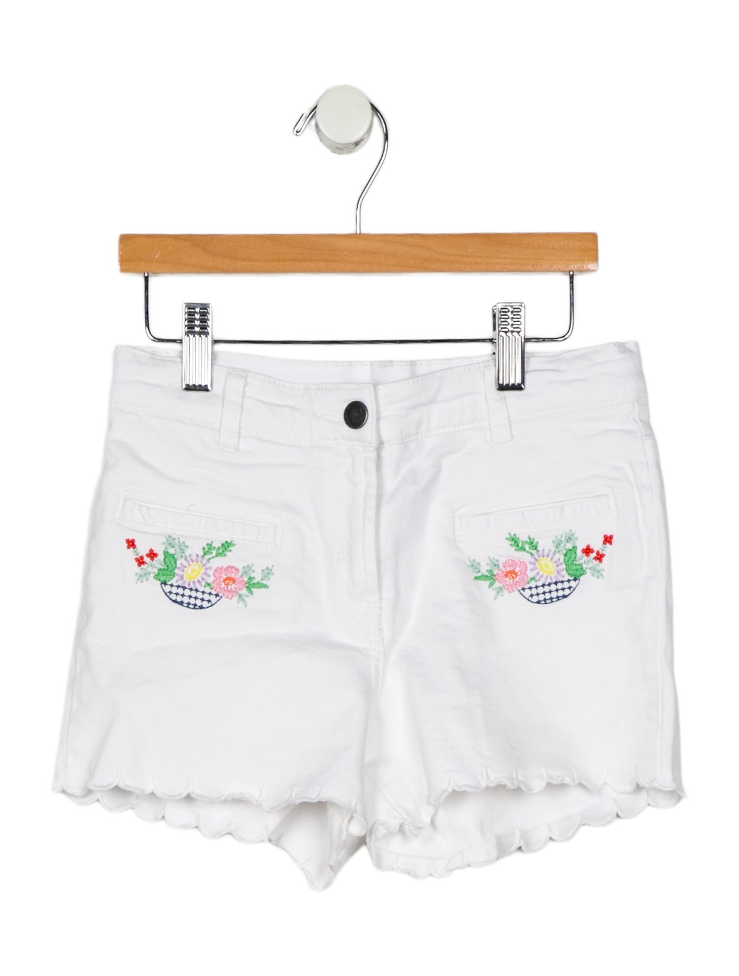 Stella McCartney Girls' Denim Scallop Hem Shorts