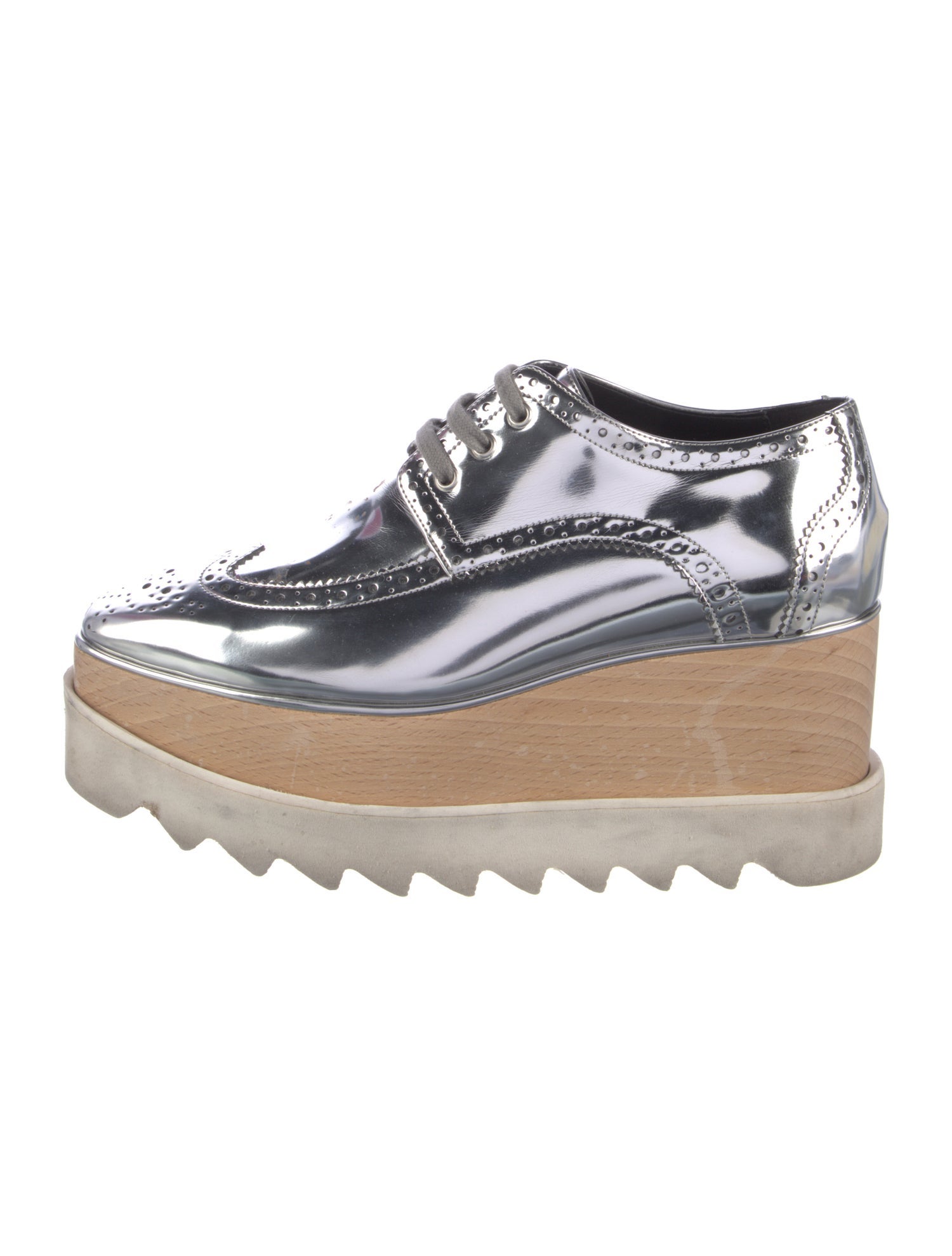 Stella McCartney Vegetarian Patent Leather Wedge Sneakers