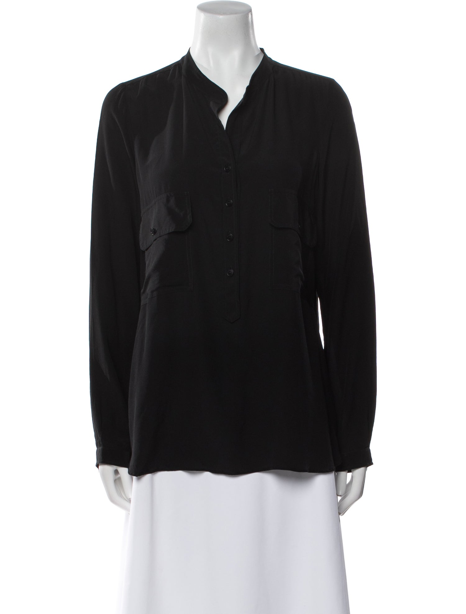 Stella McCartney V-Neck Long Sleeve Button-Up Top