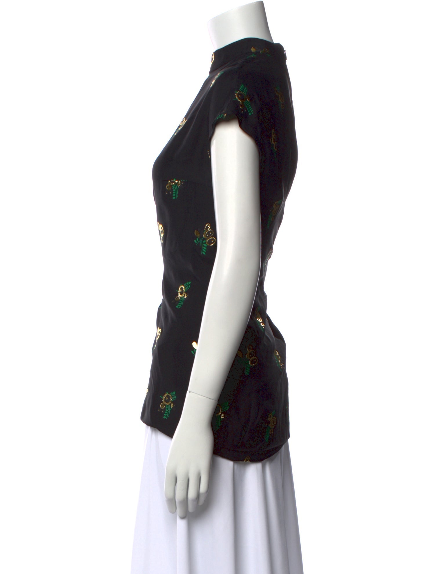 Stella McCartney Printed Mock Neck T-Shirt