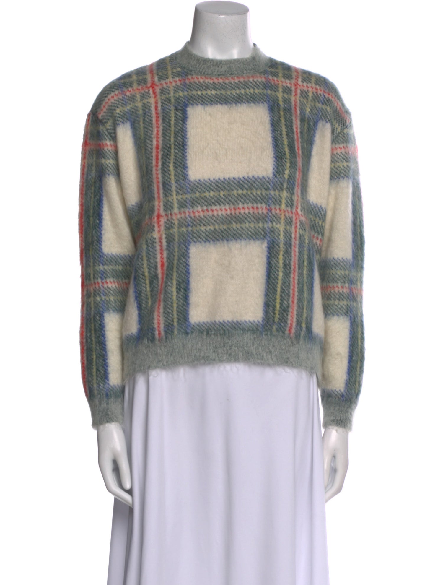 Stella McCartney Plaid Print Mock Neck Sweater