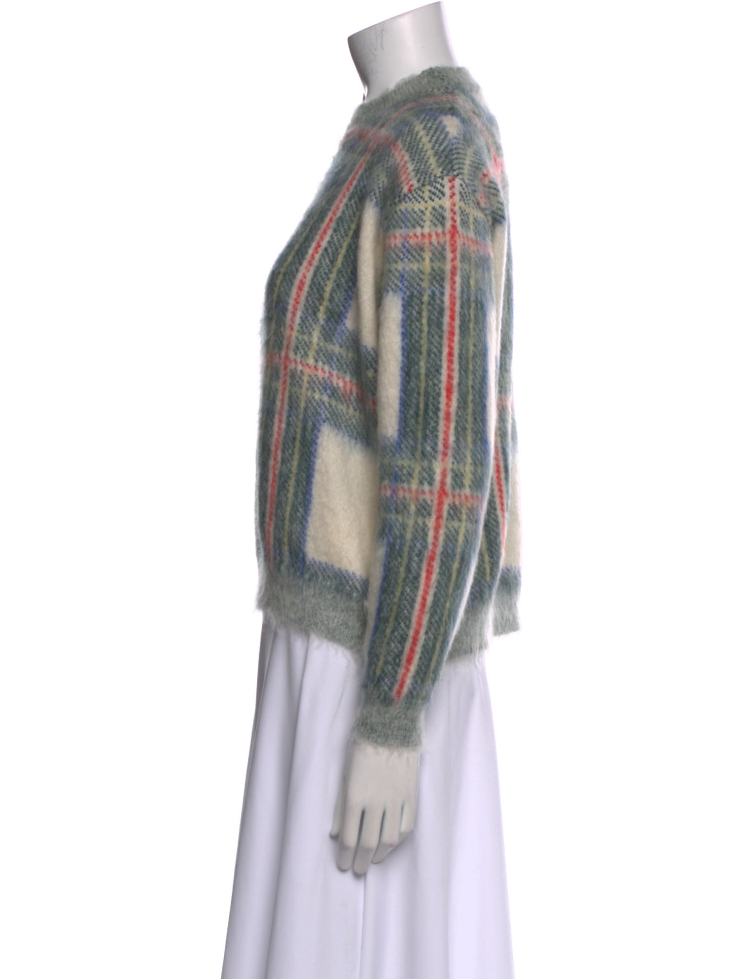 Stella McCartney Plaid Print Mock Neck Sweater