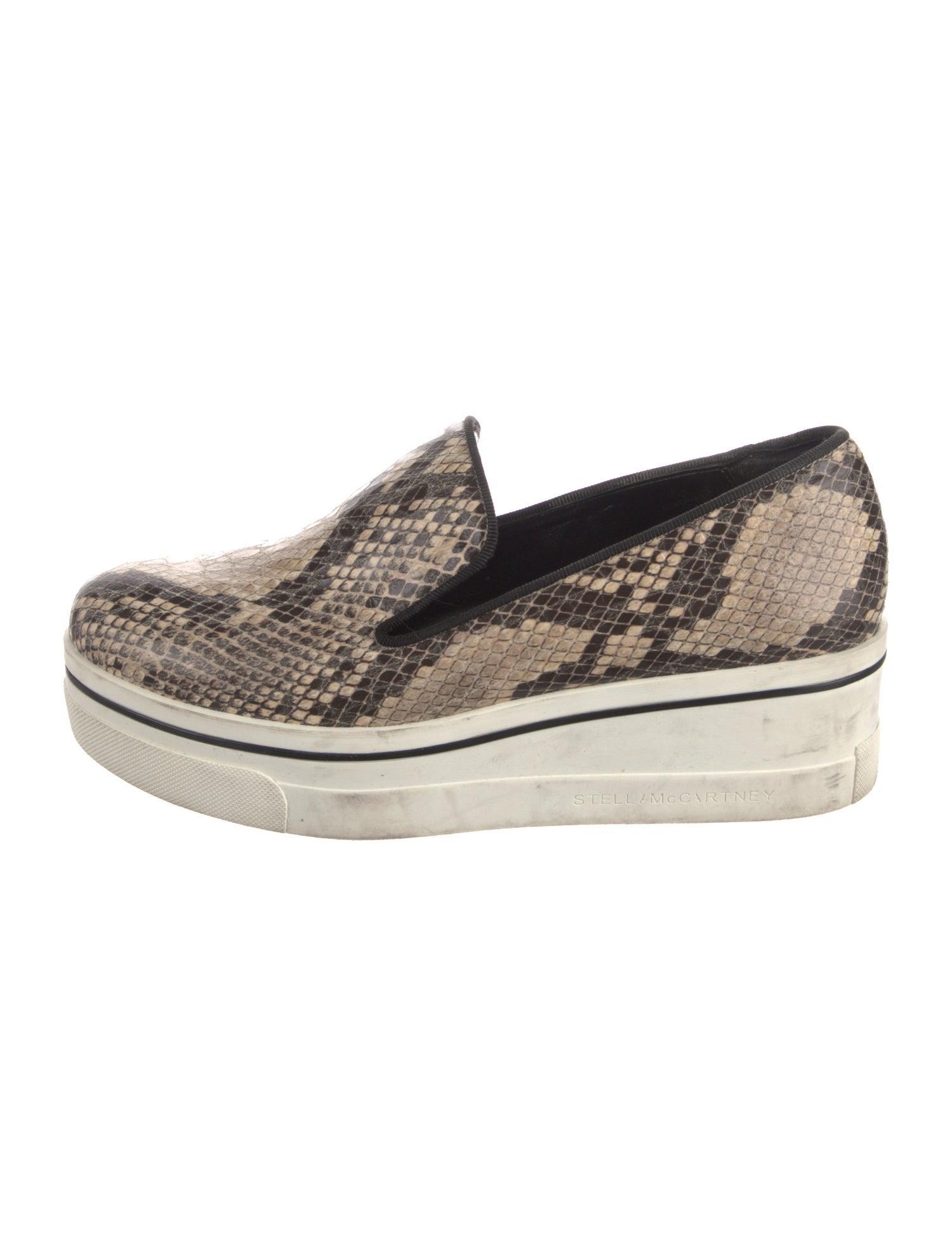 Stella McCartney Leather Animal Print Loafers