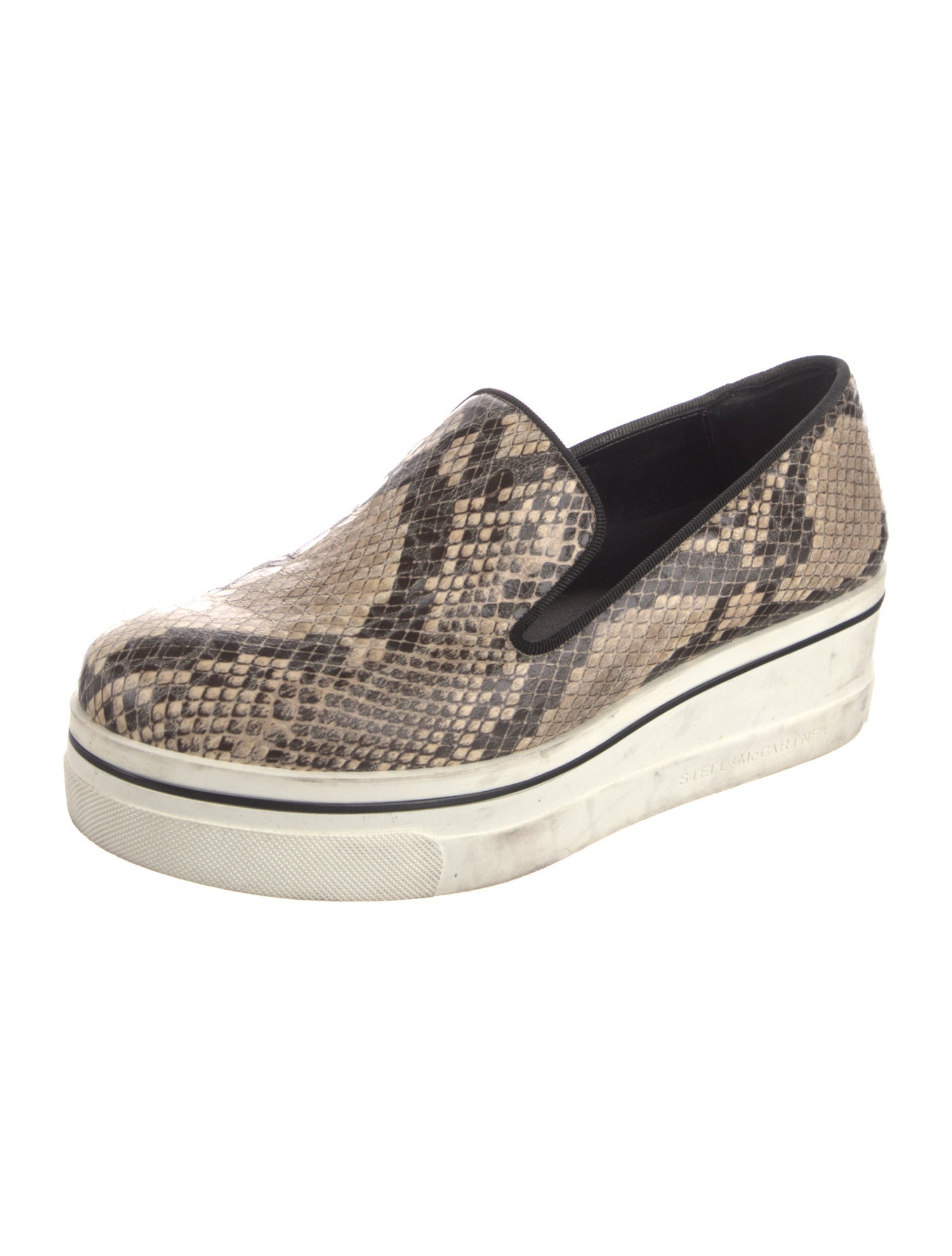 Stella McCartney Leather Animal Print Loafers