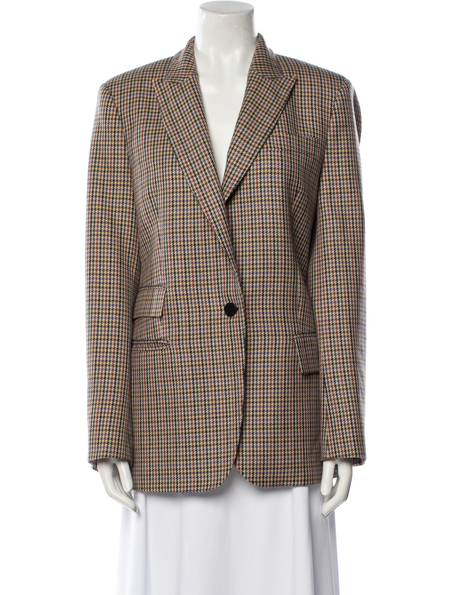 Stella McCartney Wool Plaid Print Blazer