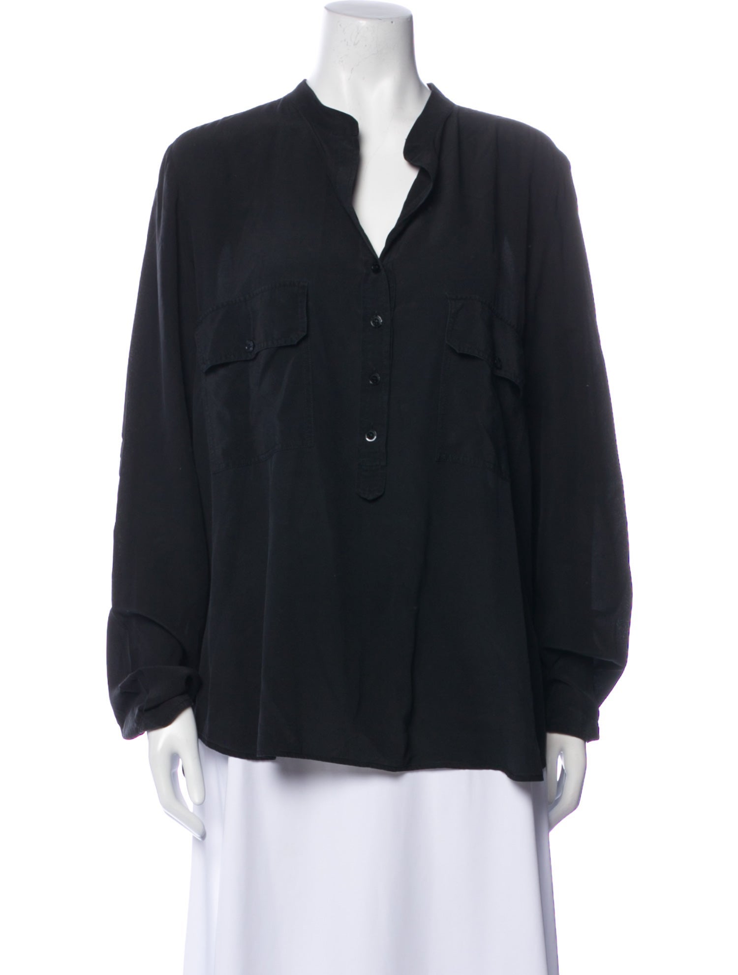 Stella McCartney V-Neck Long Sleeve Button-Up Top