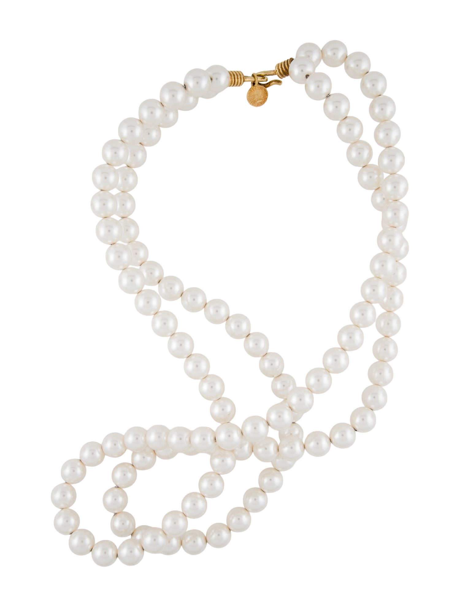Stella McCartney Faux Pearl Sculptural Double Strand Necklace