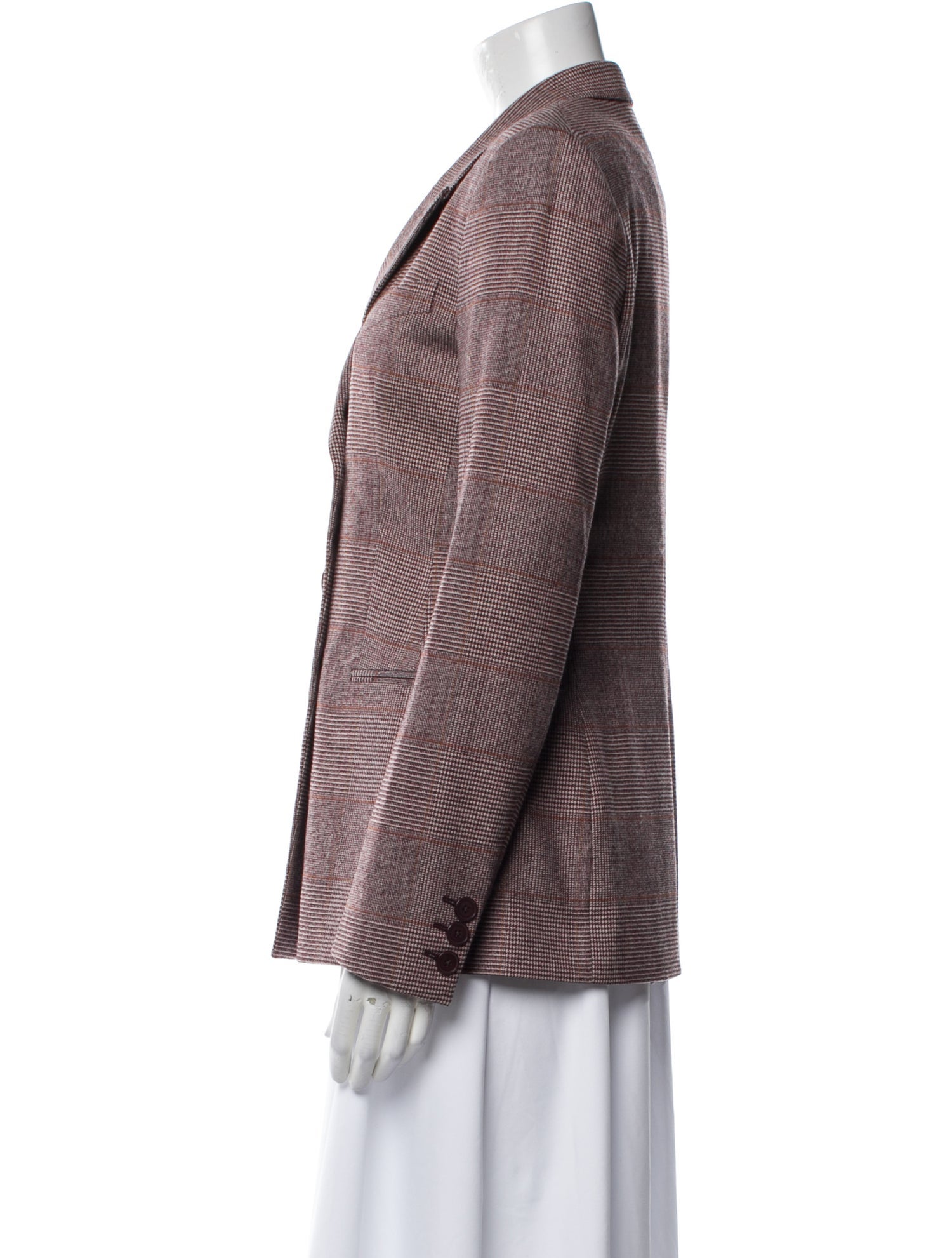 Stella McCartney Wool Plaid Print Blazer