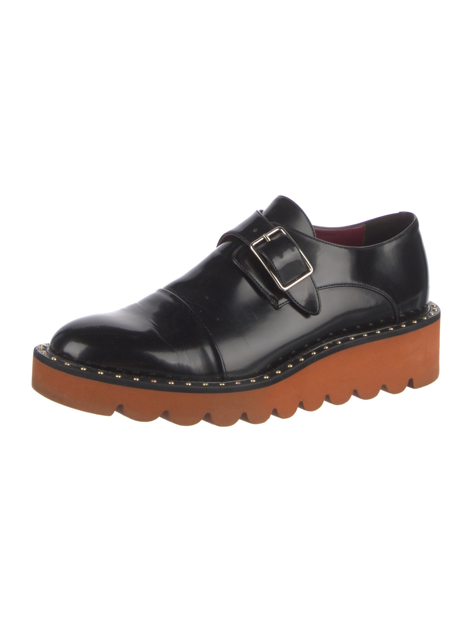 Stella McCartney Patent Leather Studded Accents Oxfords