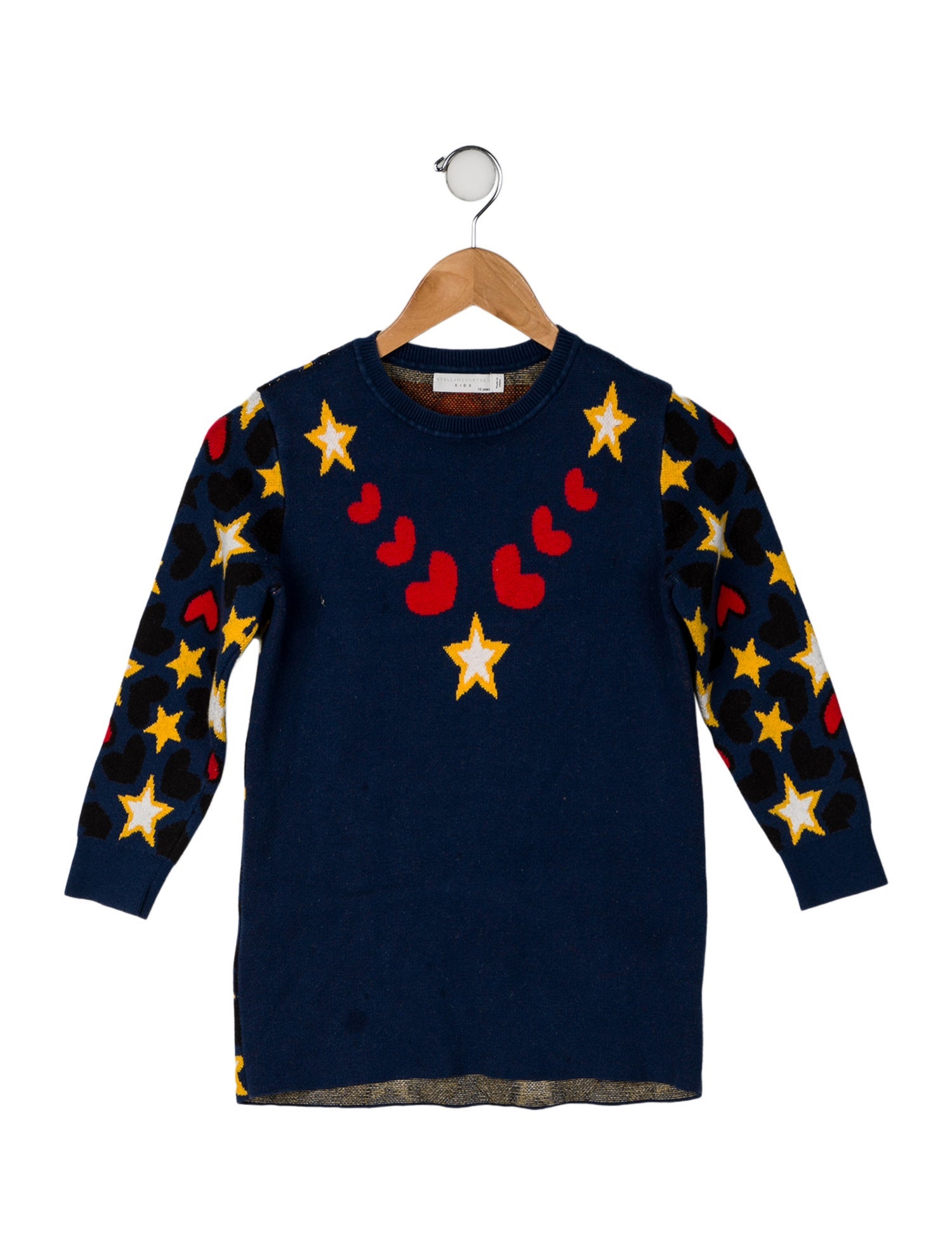 Stella McCartney Girls' Patterned Printed Long Sweater Dress