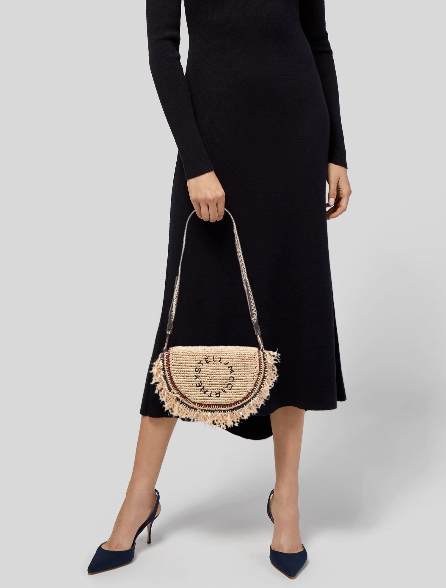 Stella McCartney Straw Shoulder Bag