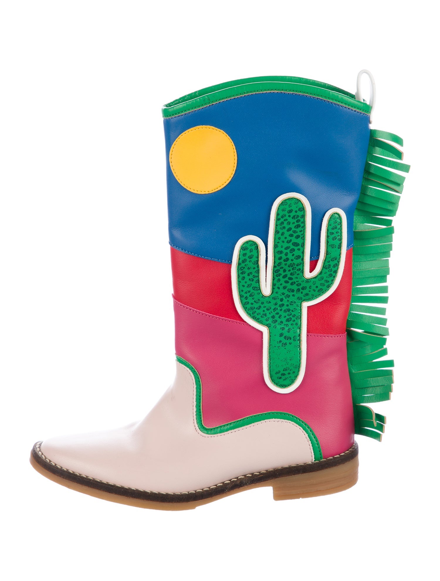 Stella McCartney Girls' Leather Patterned Cowboy Boots