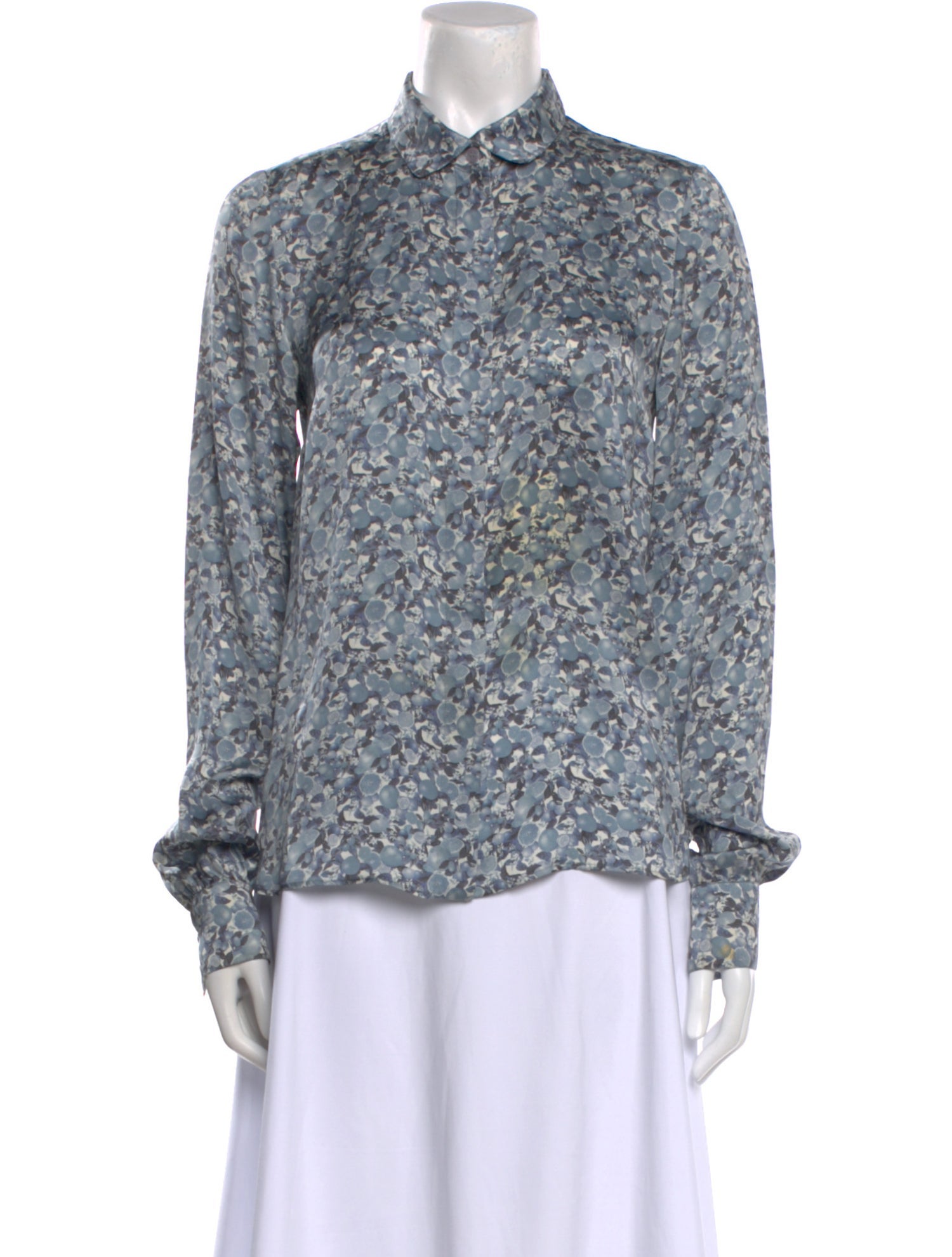 Stella McCartney Floral Print Mock Neck Blouse
