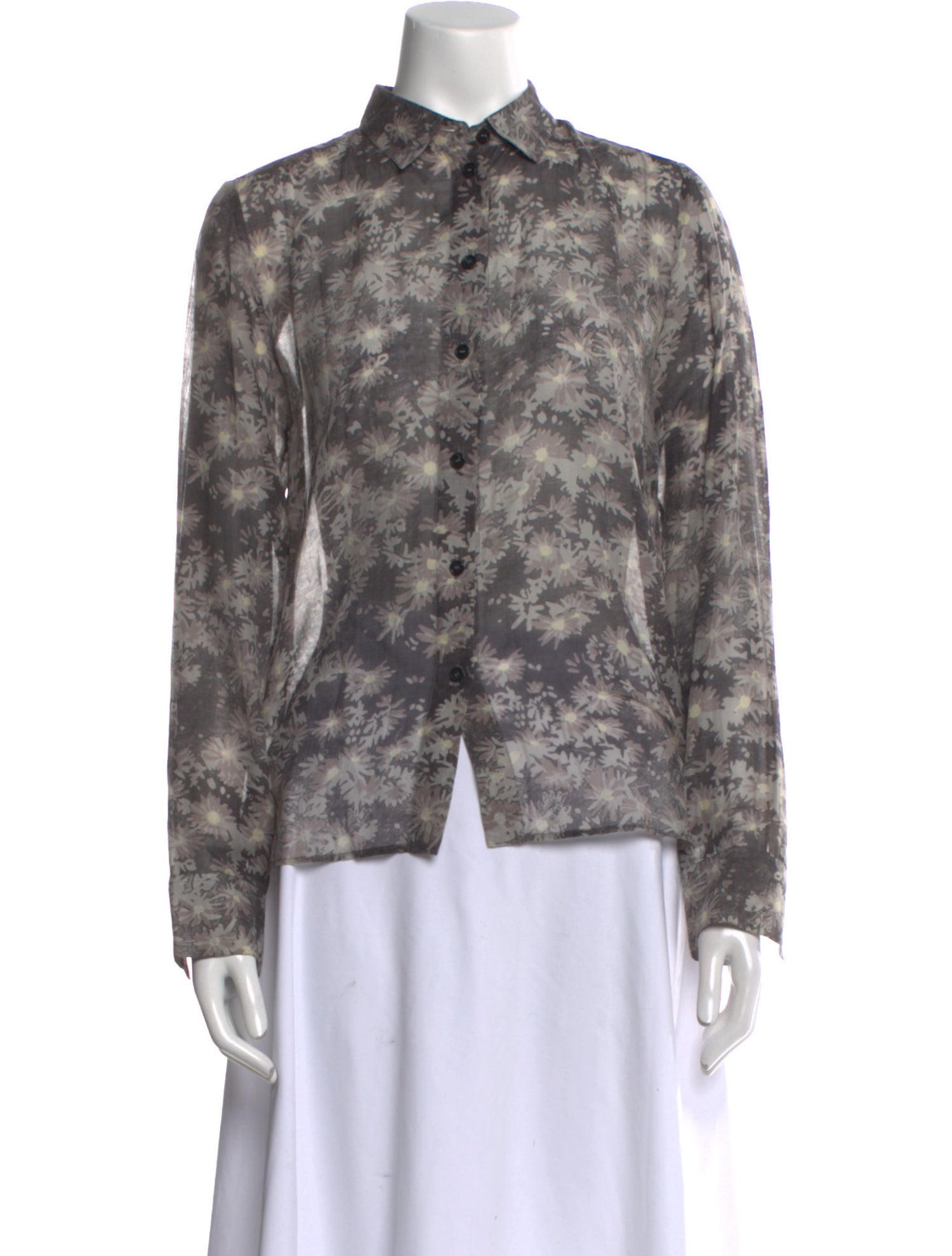 Stella McCartney Floral Print Long Sleeve Button-Up Top