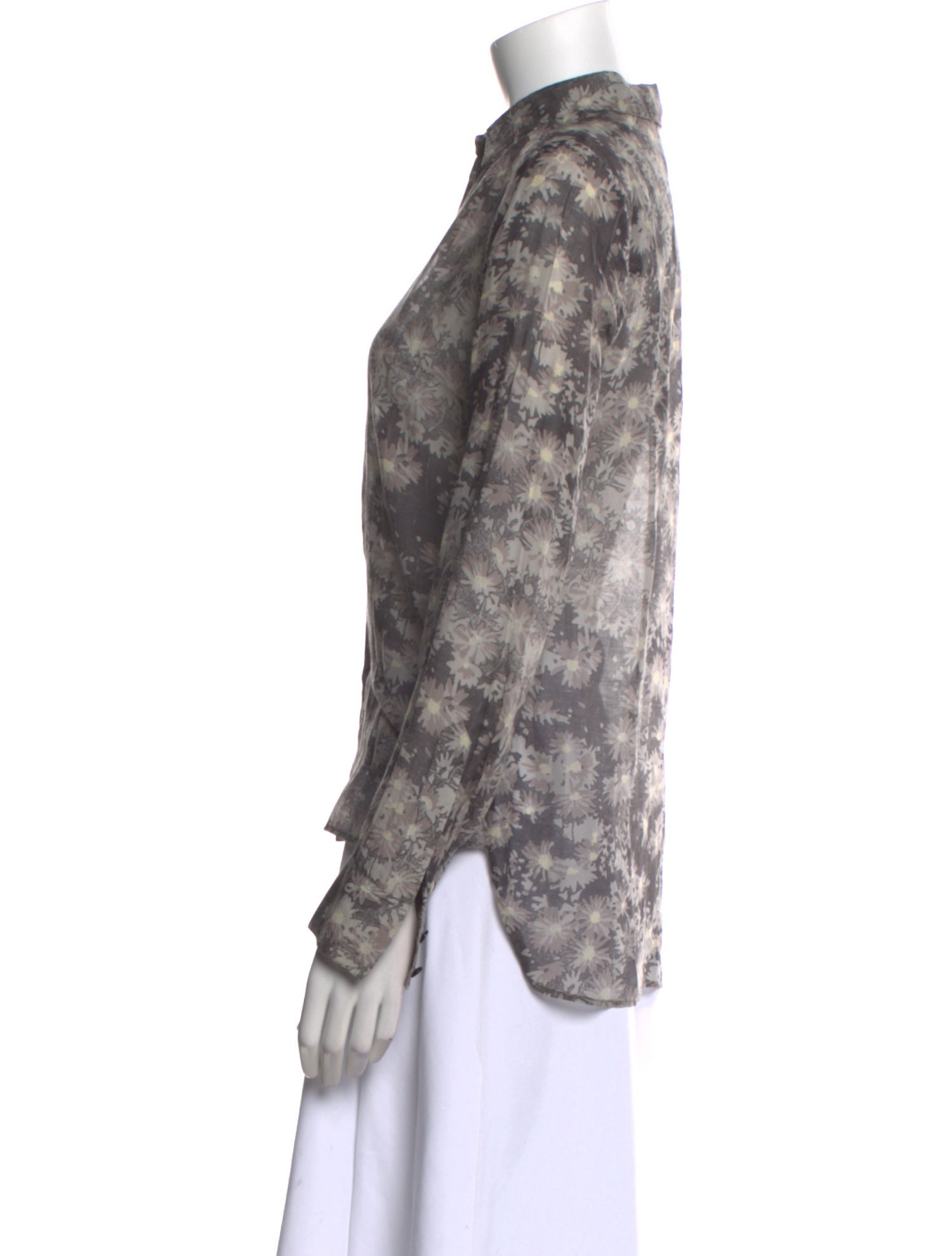 Stella McCartney Floral Print Long Sleeve Button-Up Top