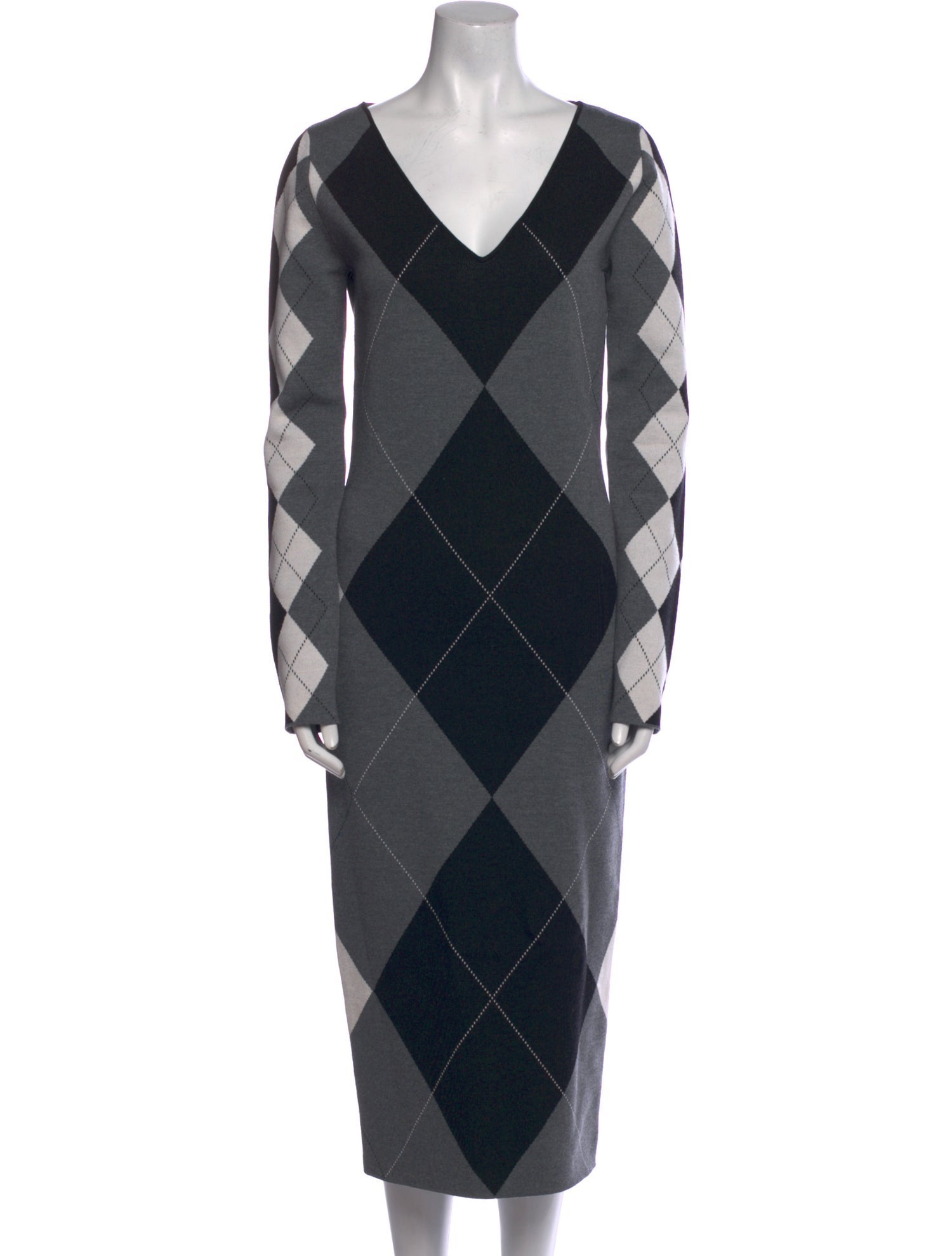 Stella McCartney Plaid Print Midi Length Dress