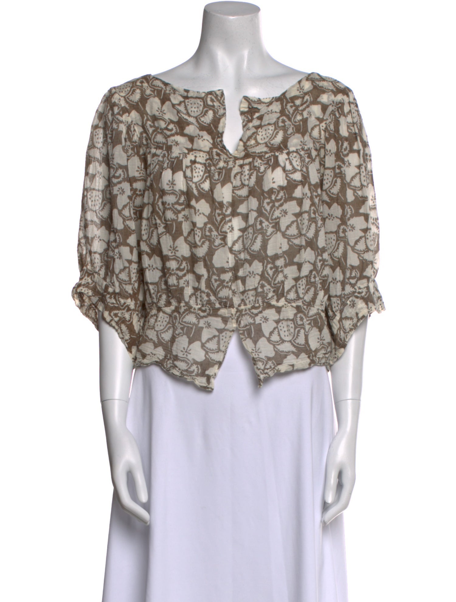 Stella McCartney Printed V-Neck Crop Top