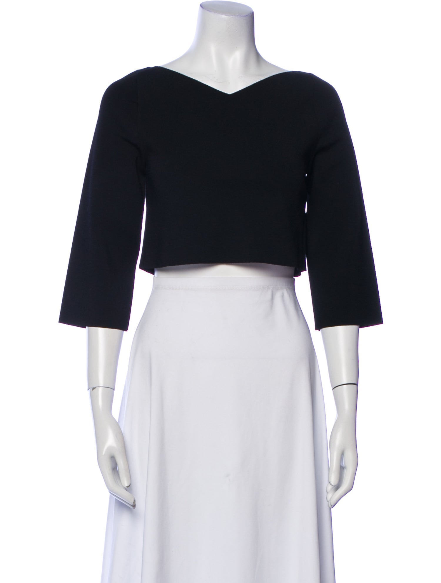 Stella McCartney V-Neck Three-Quarter Sleeve Crop Top