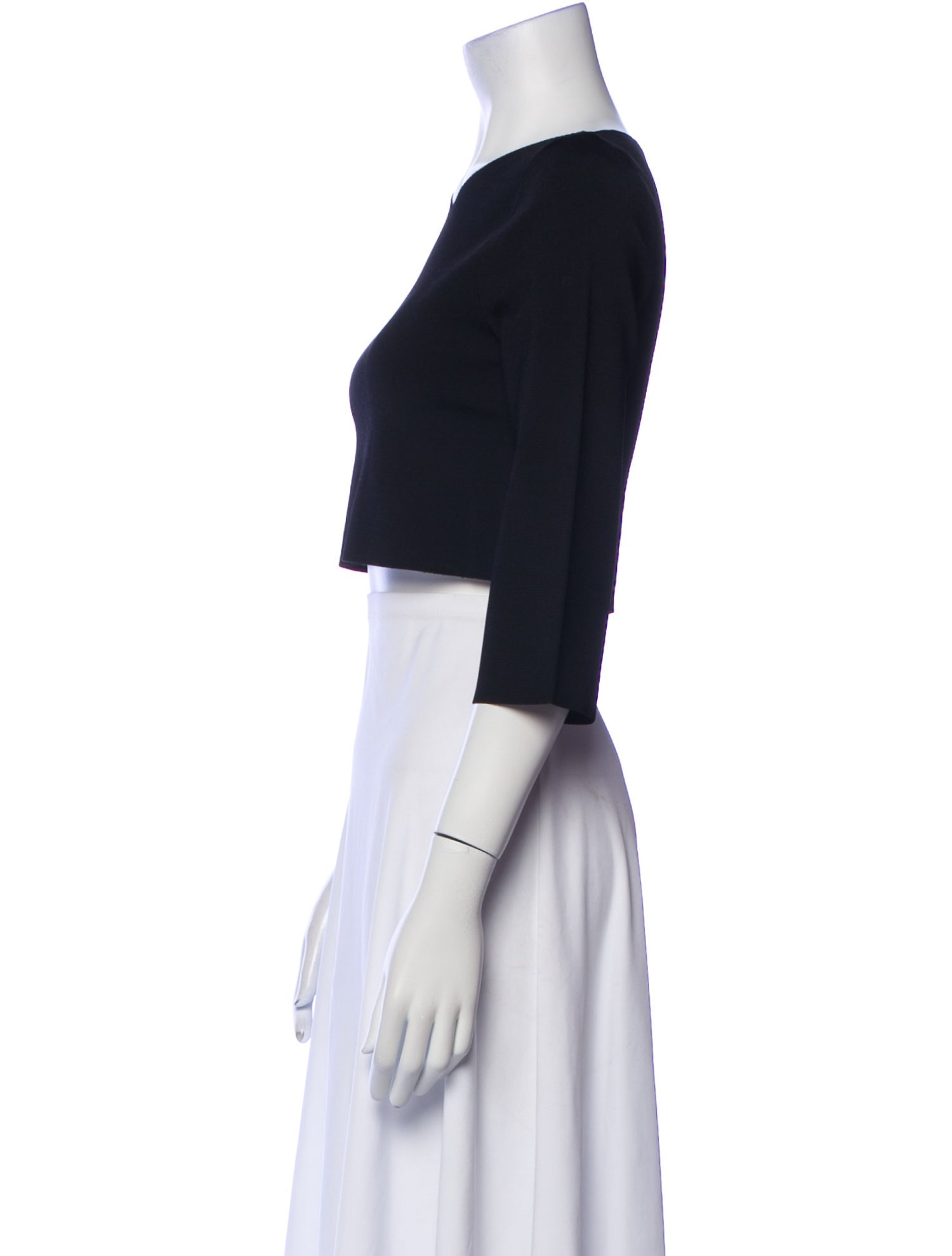 Stella McCartney V-Neck Three-Quarter Sleeve Crop Top