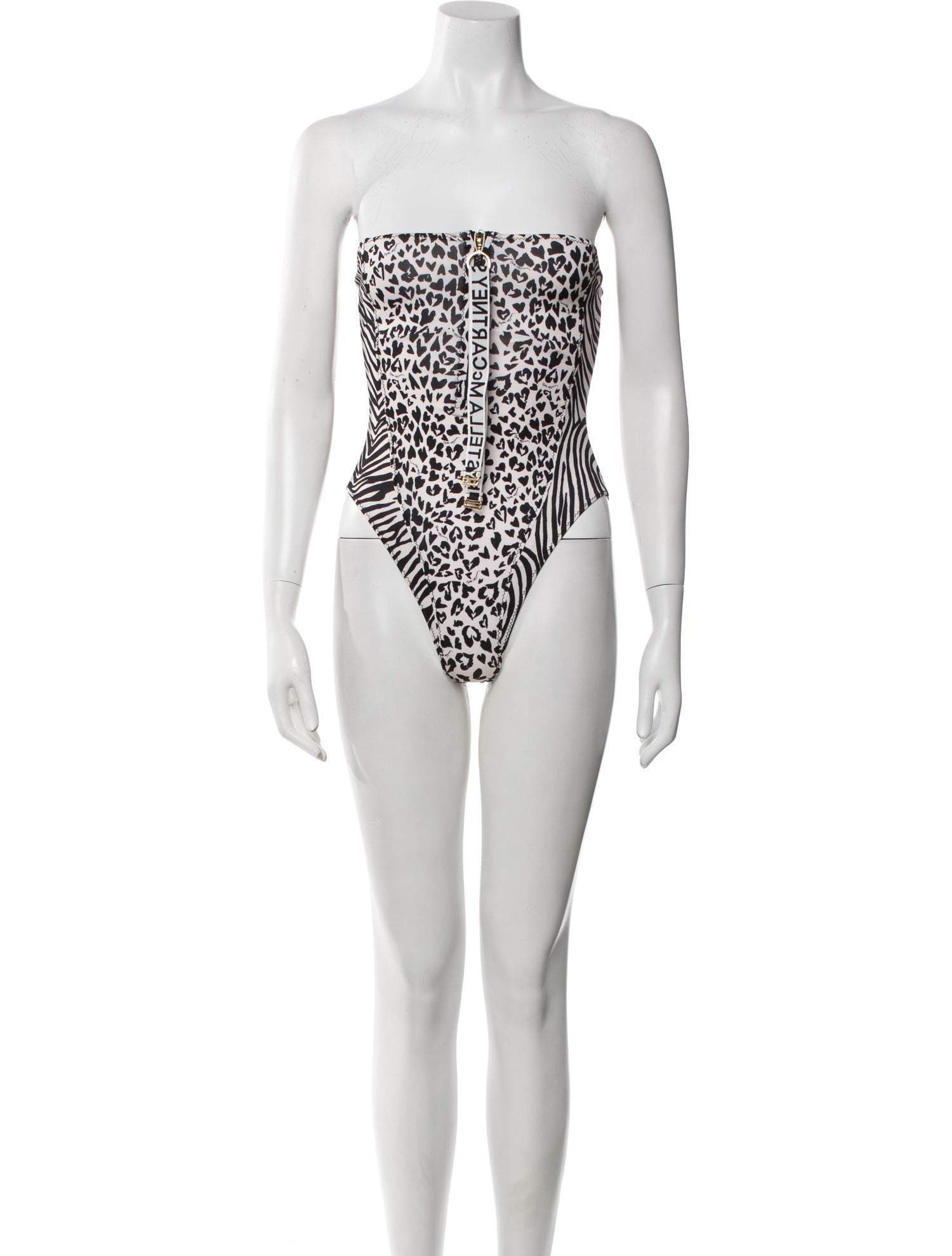 Stella McCartney Animal Print Grosgrain Trim One-Piece