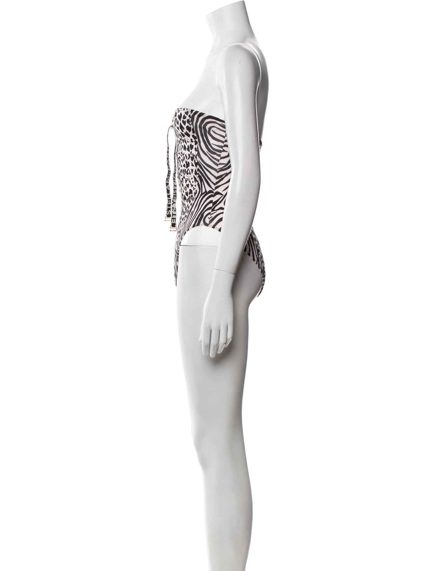 Stella McCartney Animal Print Grosgrain Trim One-Piece