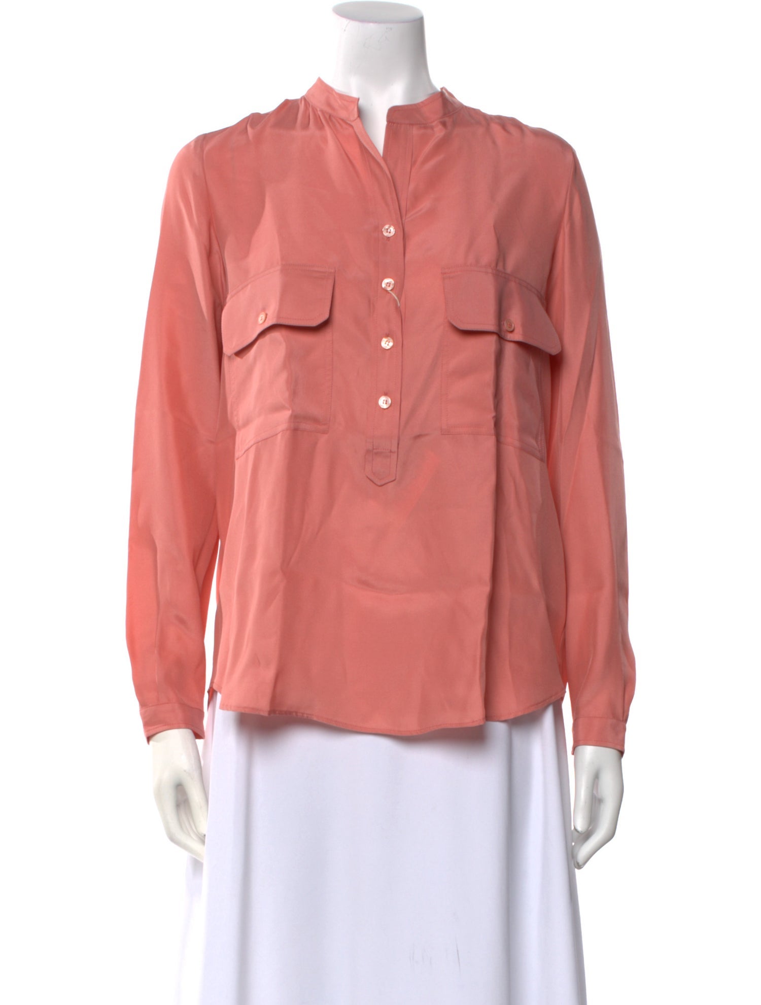 Stella McCartney Silk Mock Neck Polo