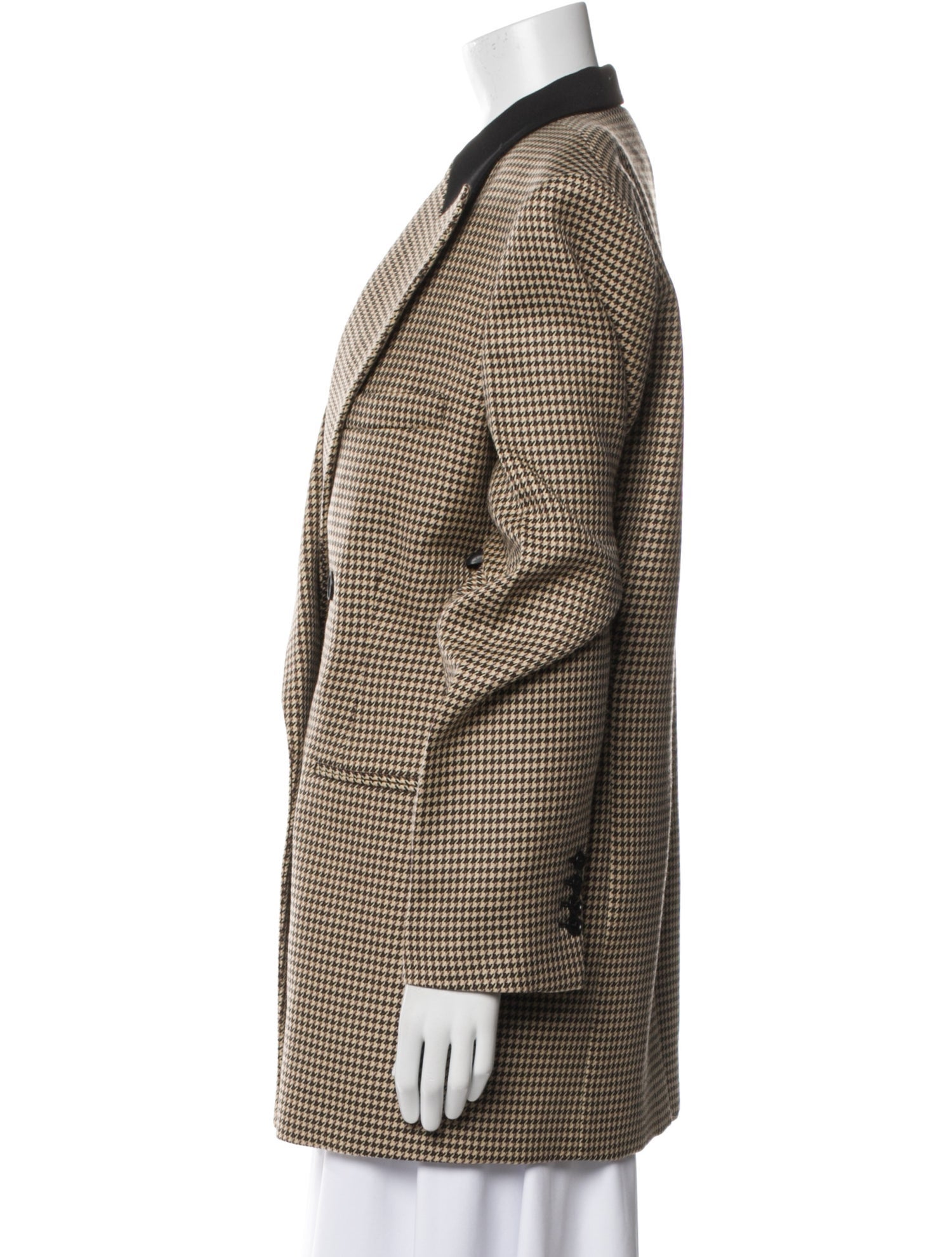 Stella McCartney Wool Houndstooth Print Peacoat