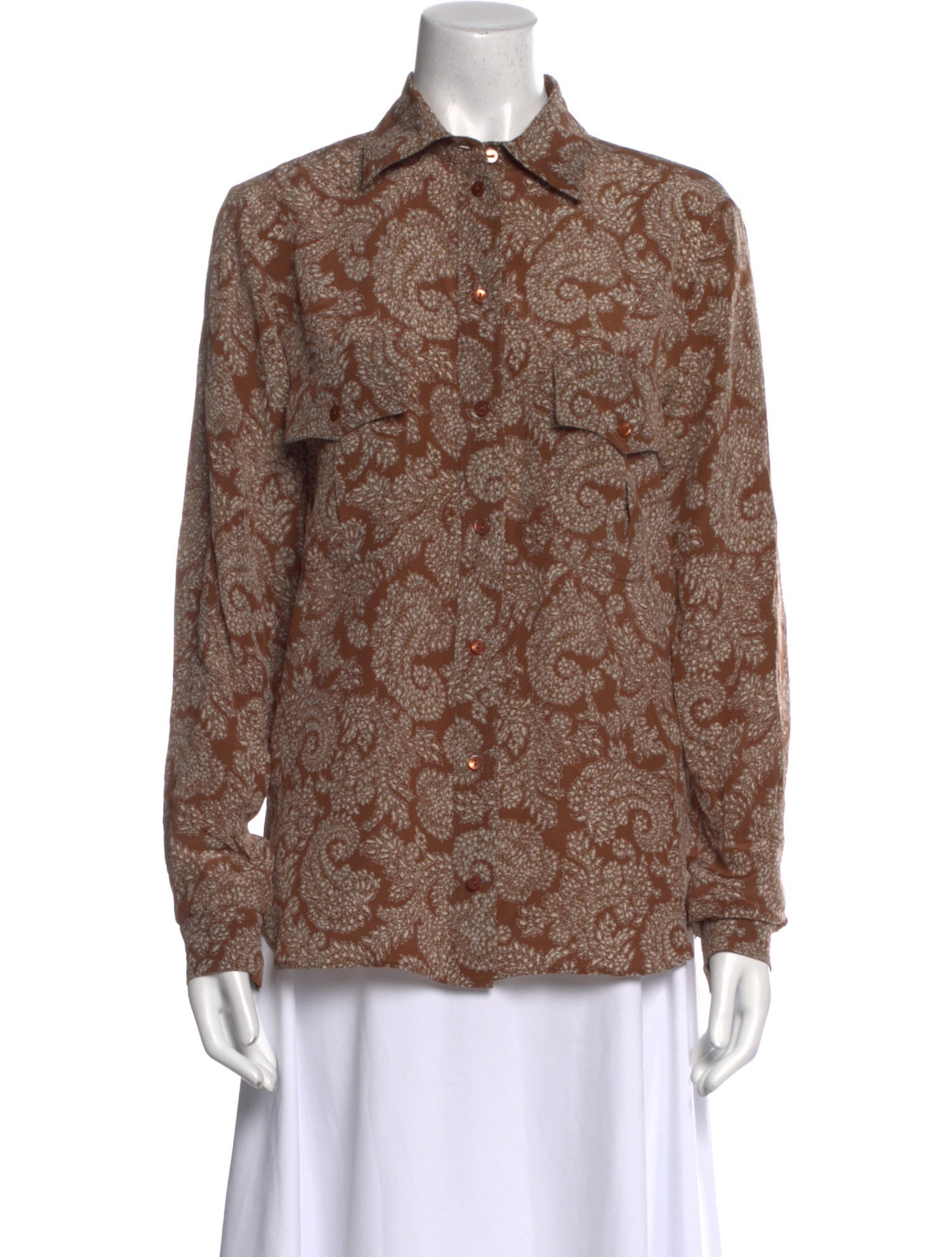 Stella McCartney Silk Printed Button-Up Top w/ Tags