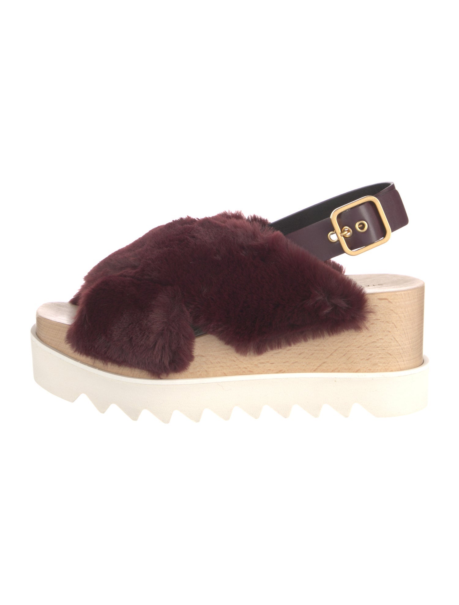 Stella McCartney Faux Fur Slingback Sandals