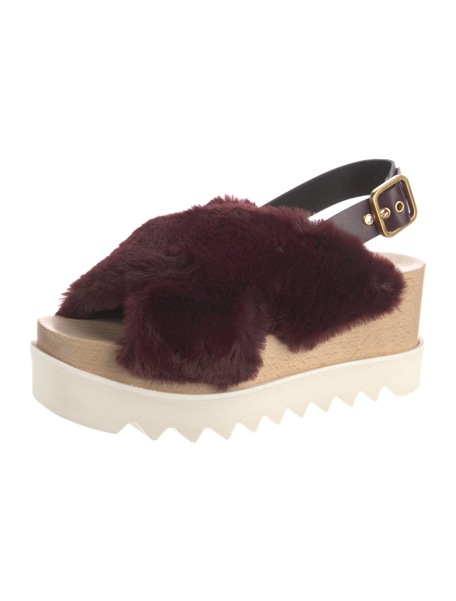 Stella McCartney Faux Fur Slingback Sandals