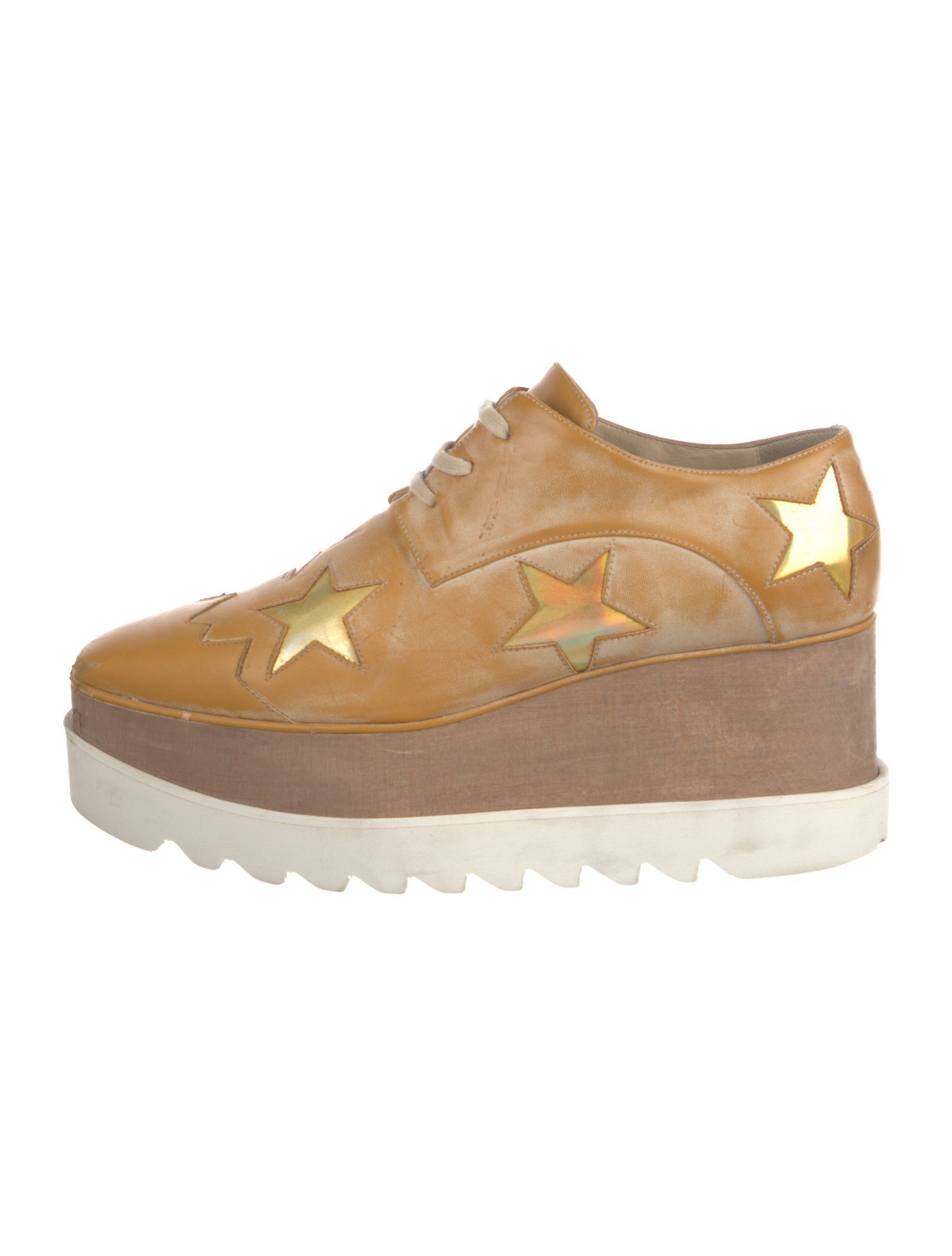 Stella McCartney Leather Wedge Sneakers
