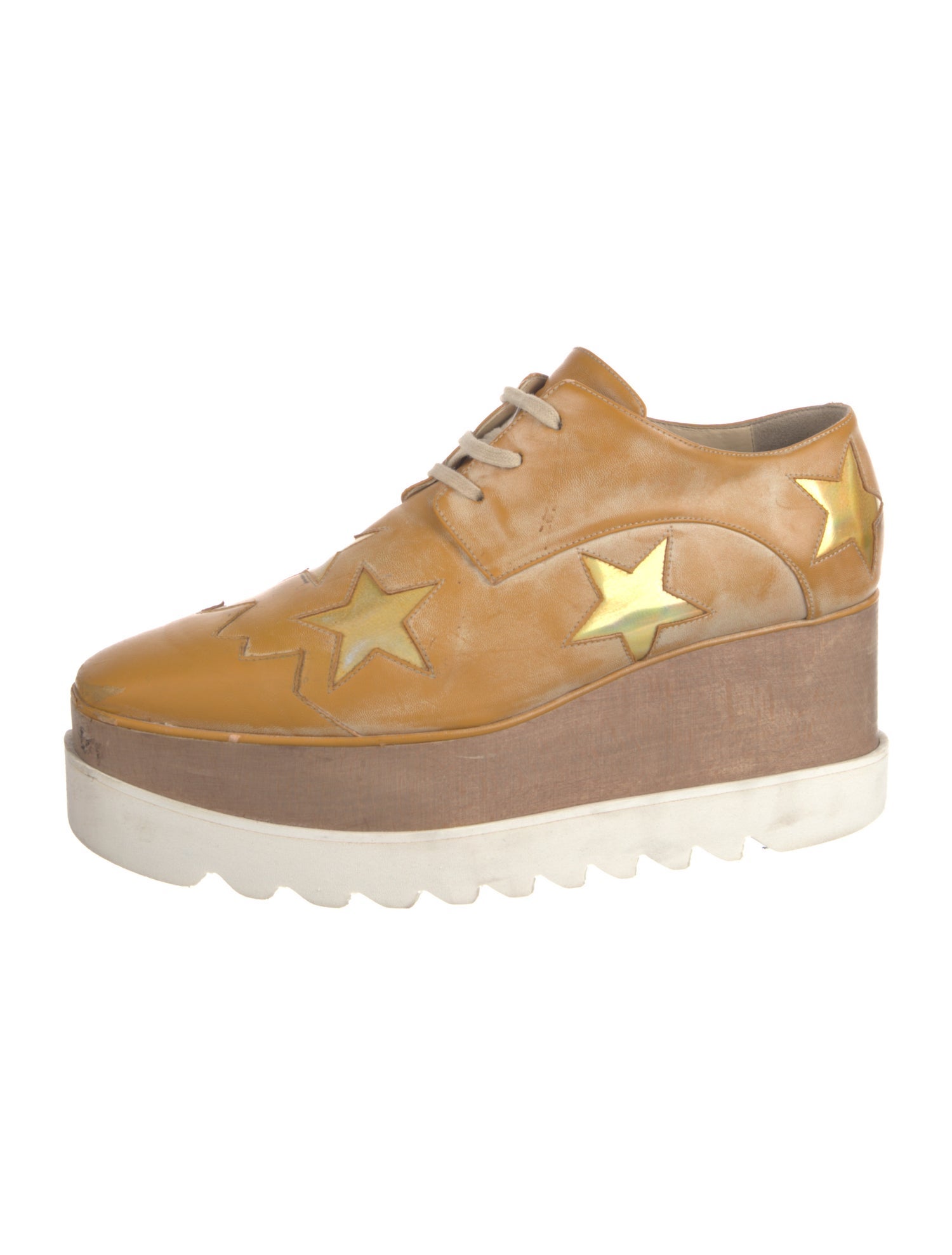 Stella McCartney Leather Wedge Sneakers