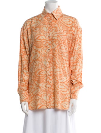 Stella McCartney Silk Printed Button-Up Top