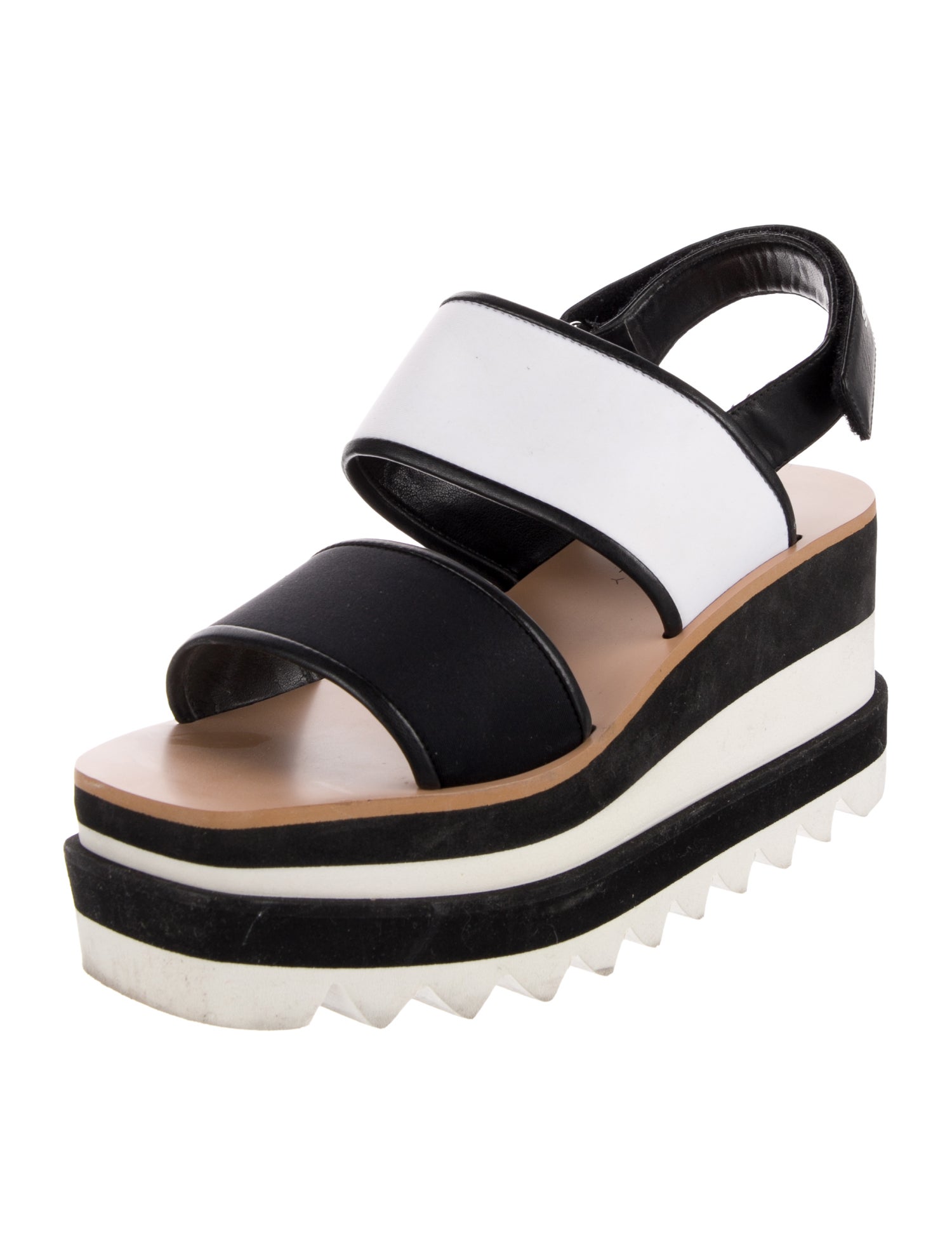 Stella McCartney Neoprene Colorblock Pattern Slingback Sandals