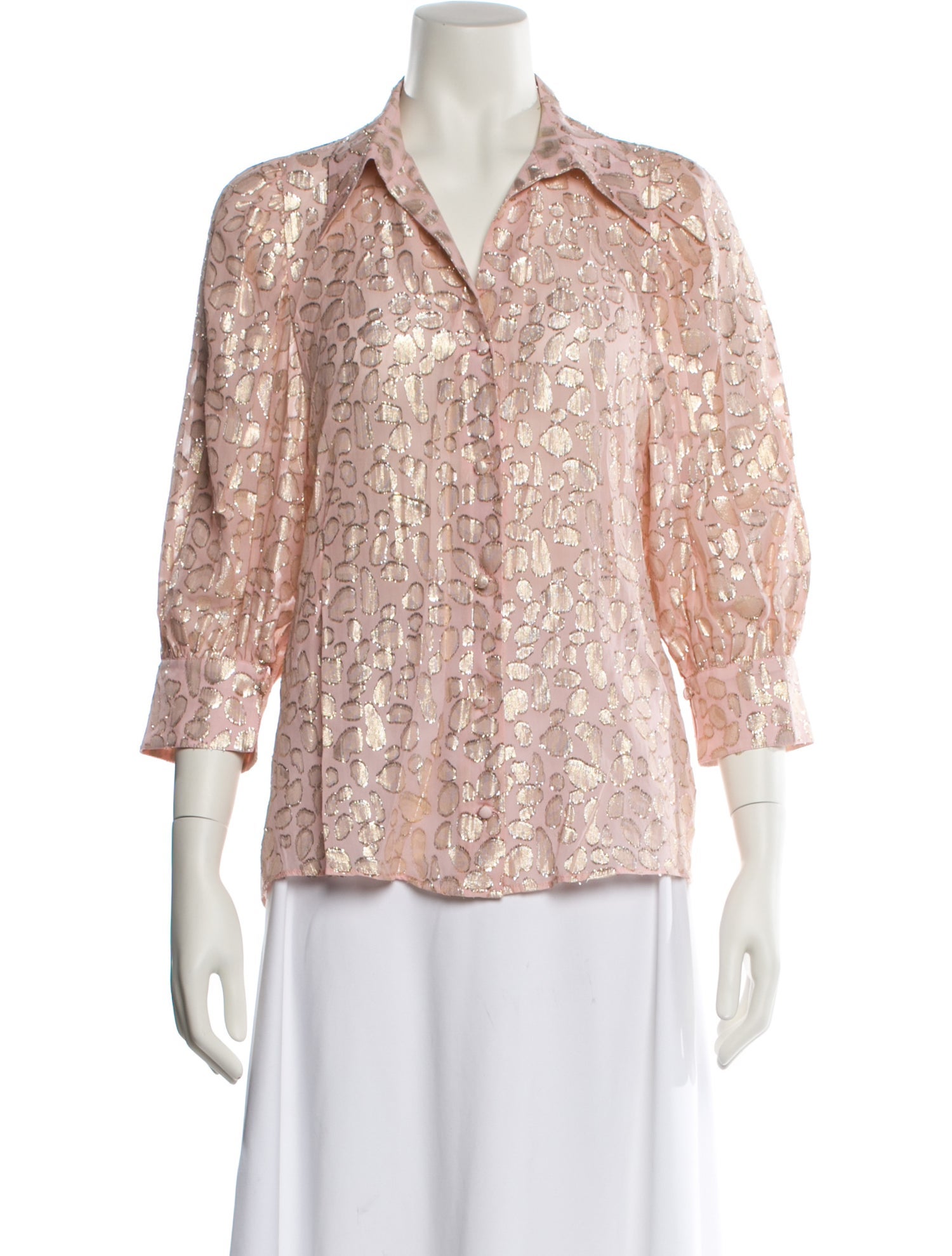 Stella McCartney Silk Printed Button-Up Top